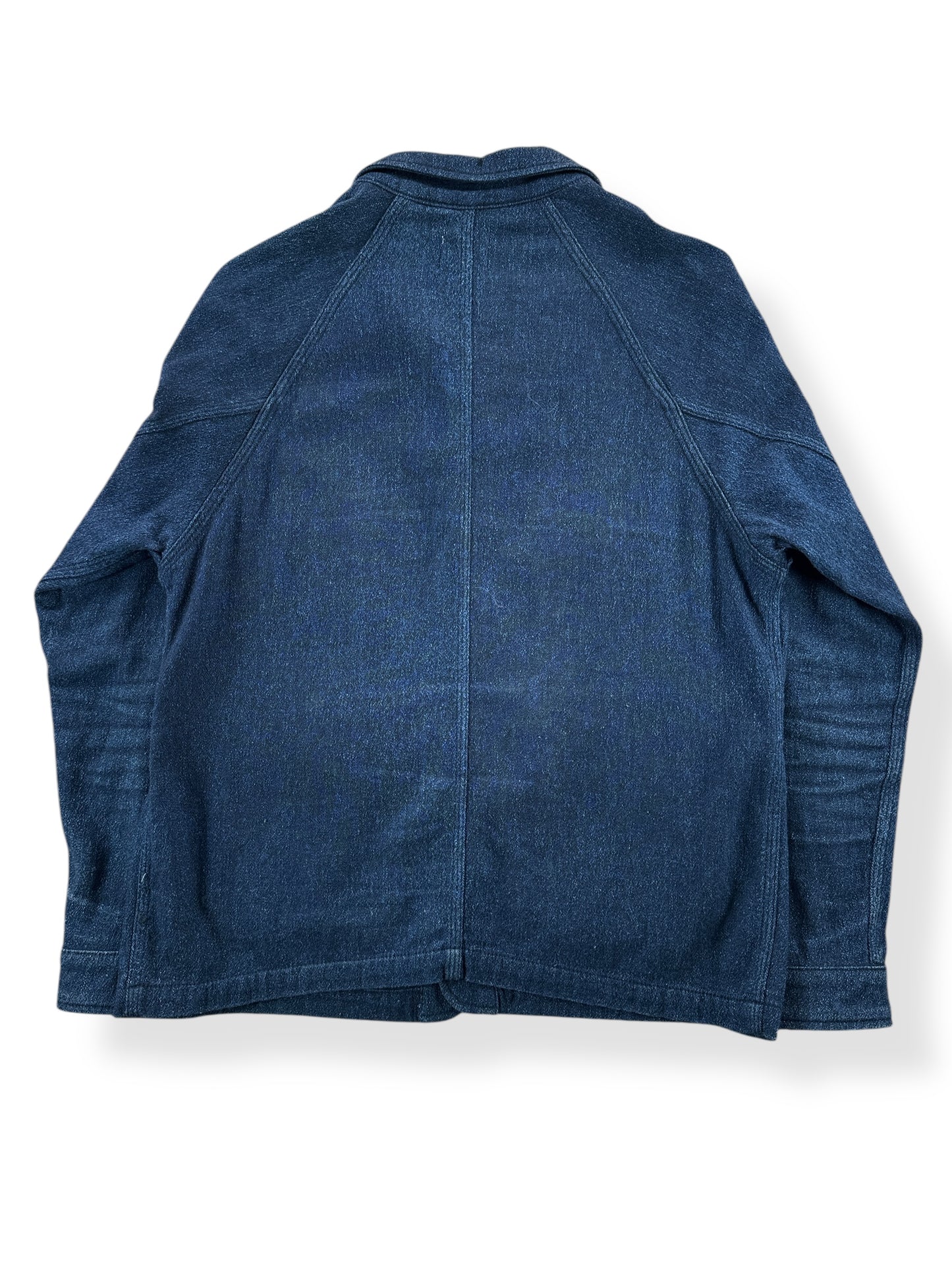 Back of Modern Apolis Indigo Chore Coat SZ L