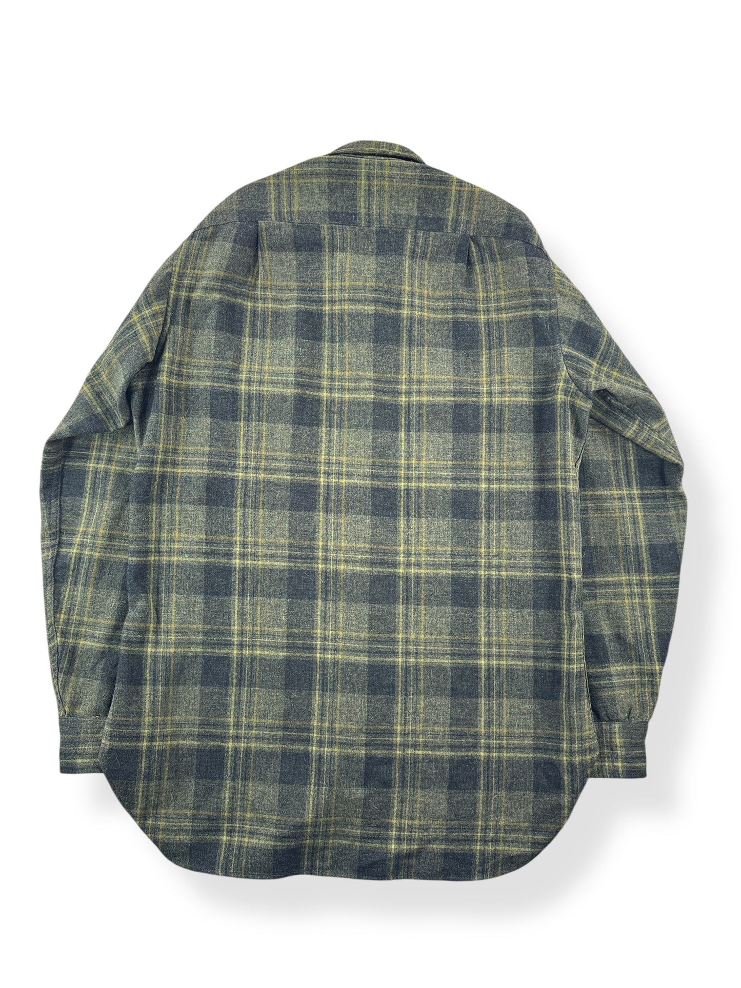 Back of Vintage Green Toned Pendleton Flannel SZ M