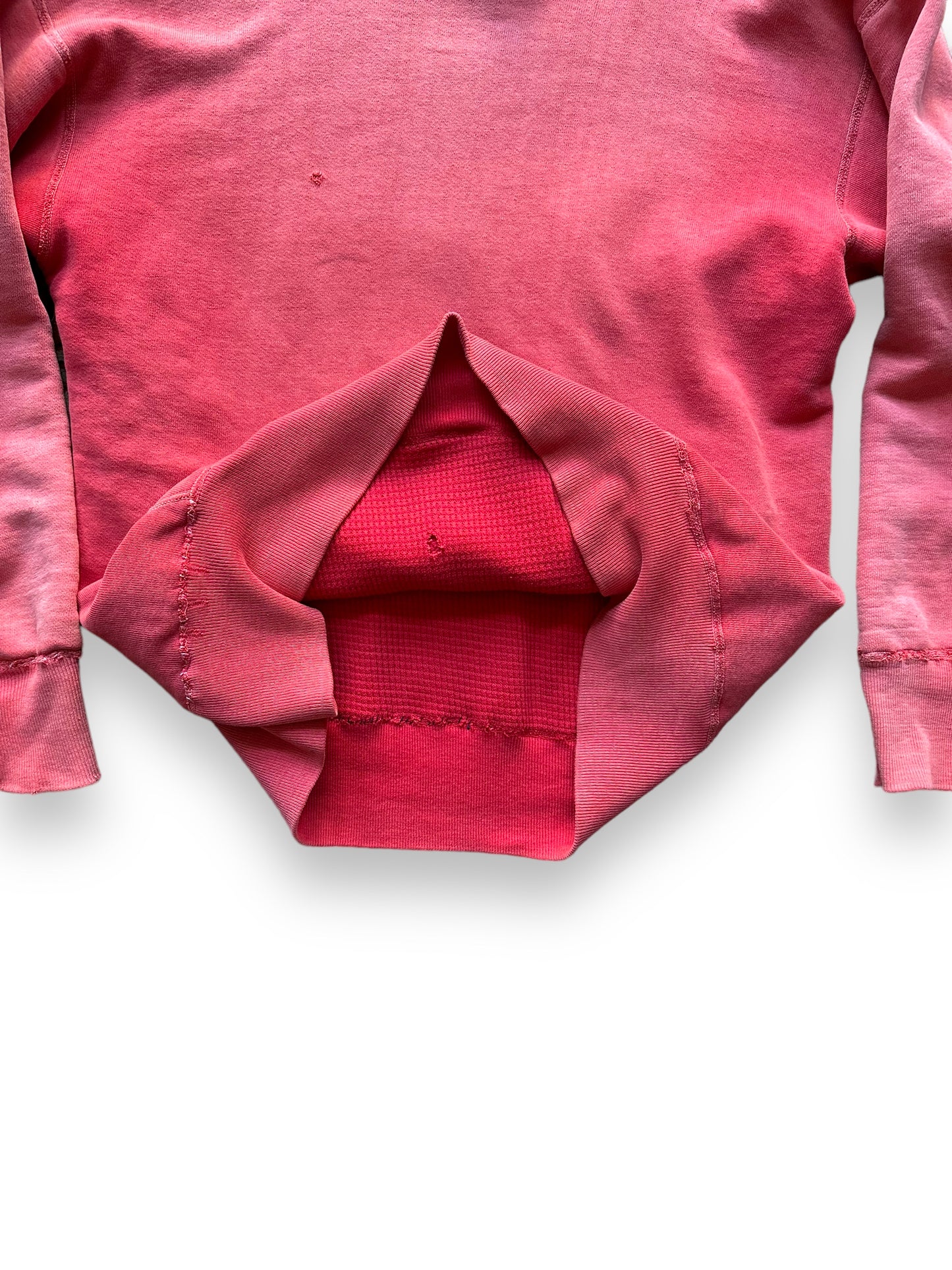 Dark Waffle Lining on Vintage Red De Jac Waffle Lined Hooded Sweatshirt SZ L | Vintage Waffle Sweatshirt Seattle | Barn Owl Vintage Clothing