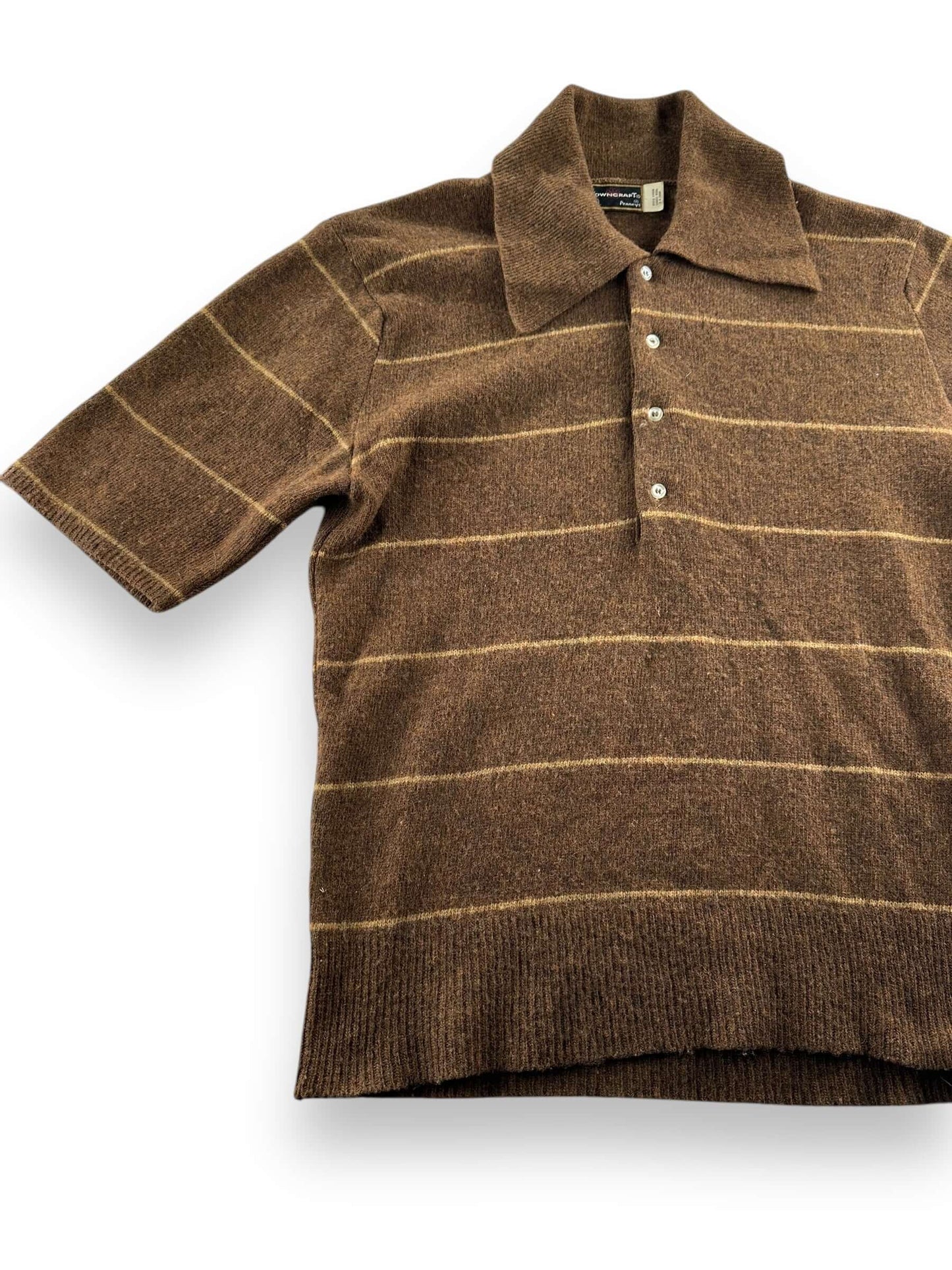 Front Right View of Vintage Towncraft Penney's Lambs Wool Sweater SZ M