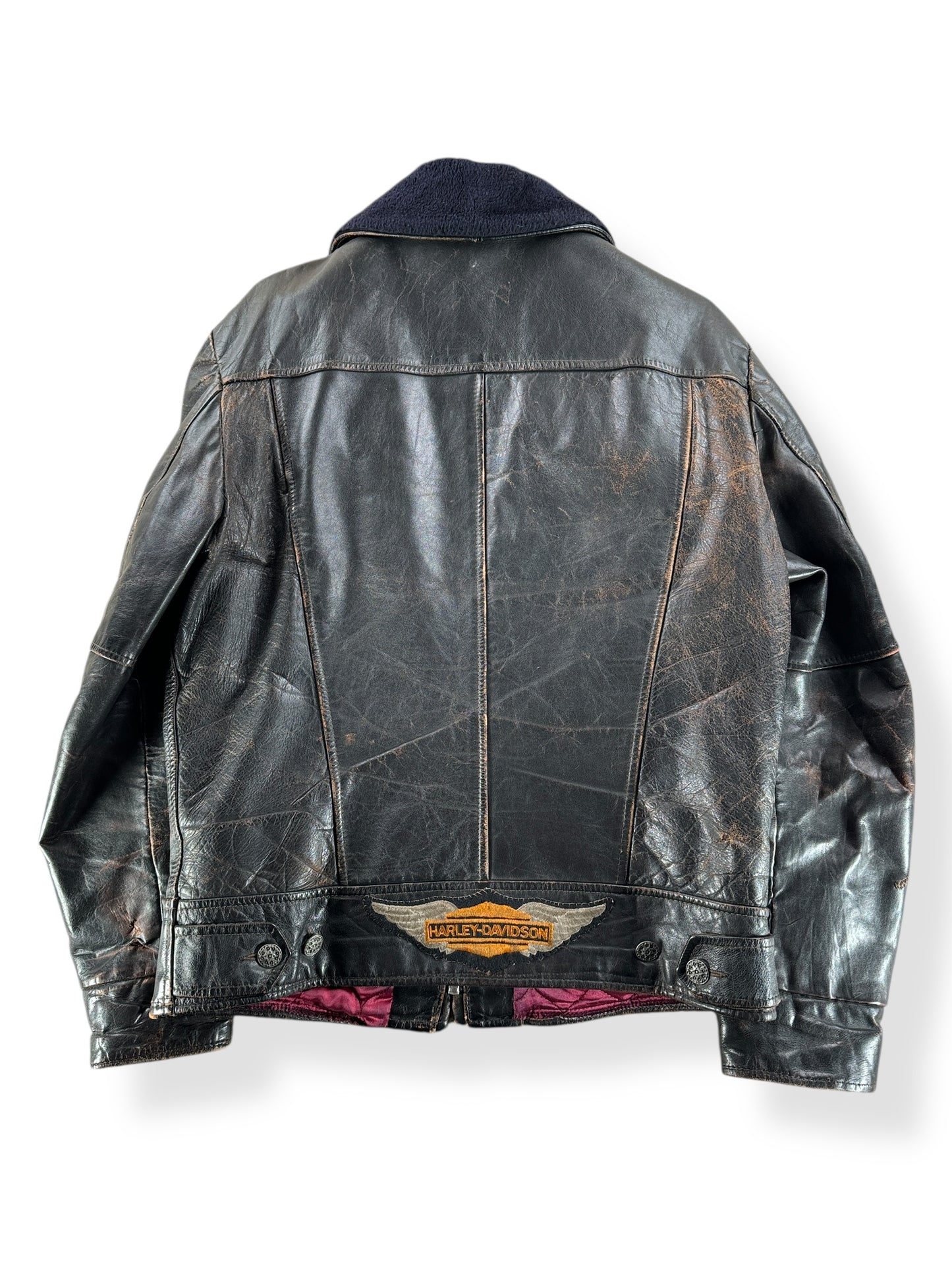 Back of Vintage Harley-Davidson Horsehide Leather Jacket SZ M