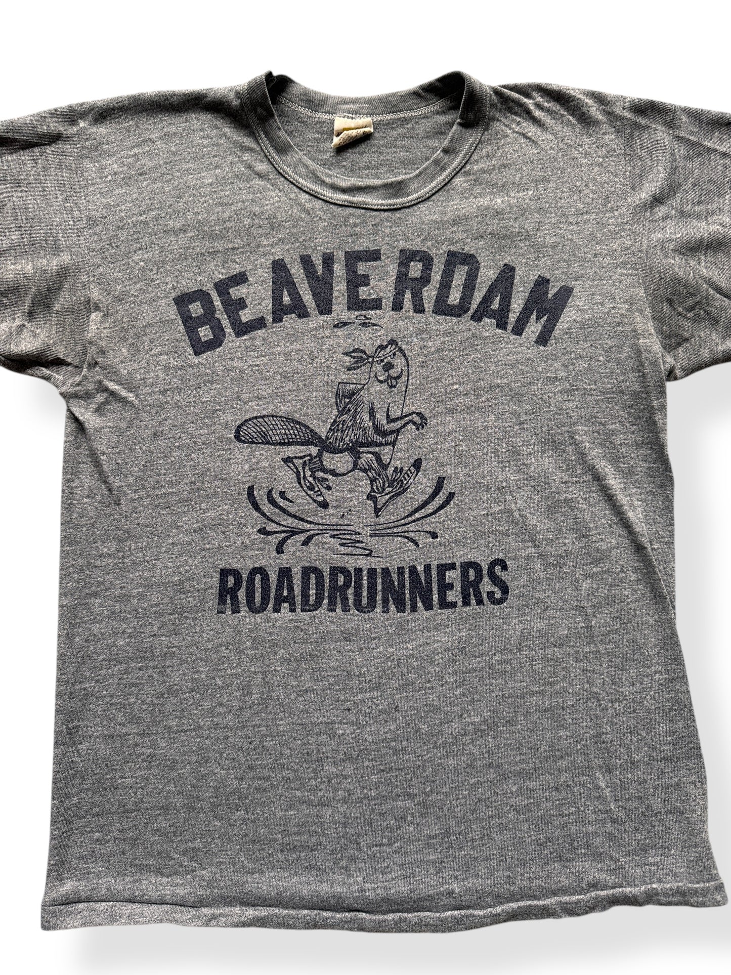 Front Close Up of Vintage Beaver Dam Roadrunners Tee SZ S