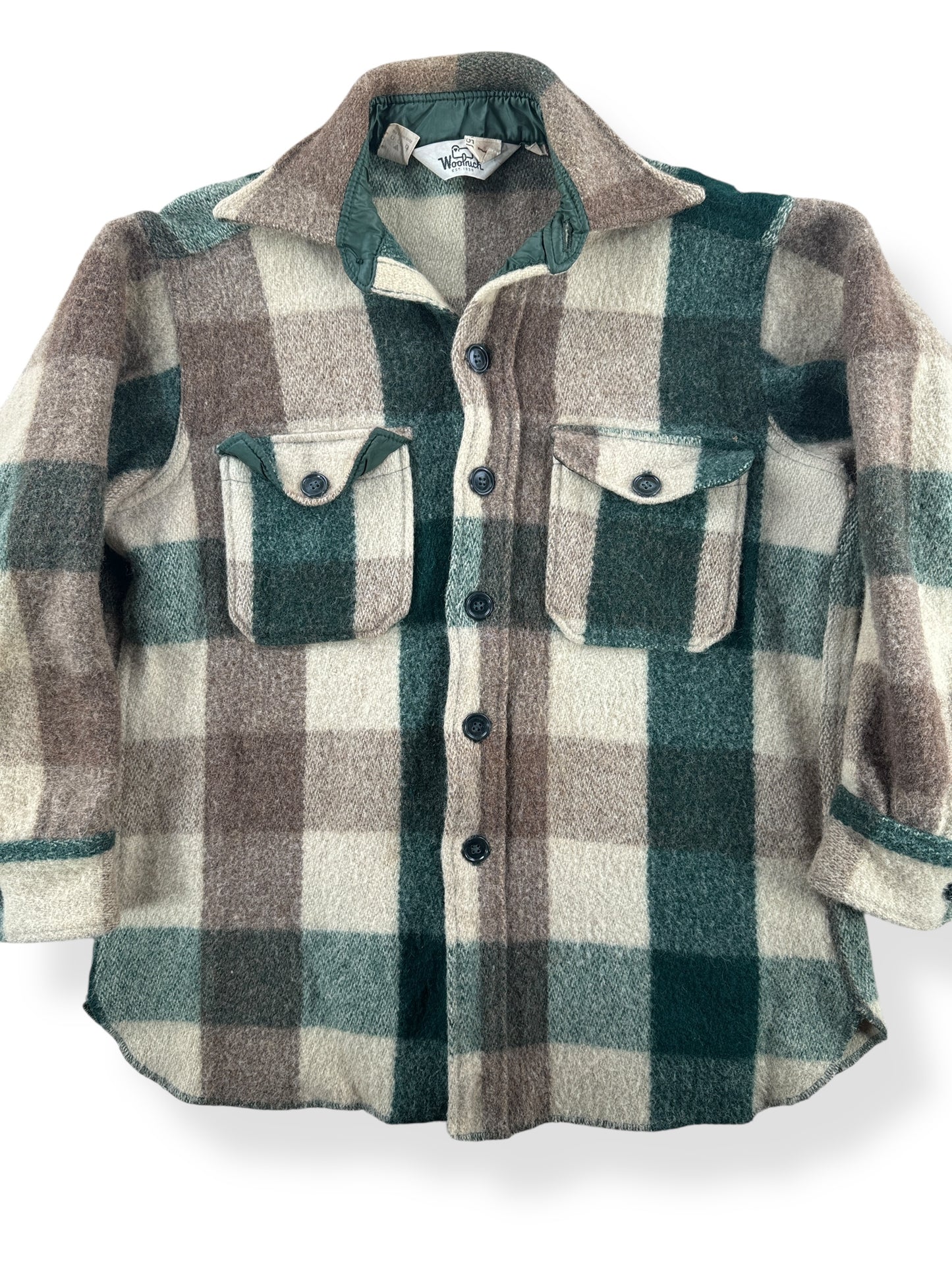 Front Close Up of Vintage Woolrich Shirt Jac SZ M