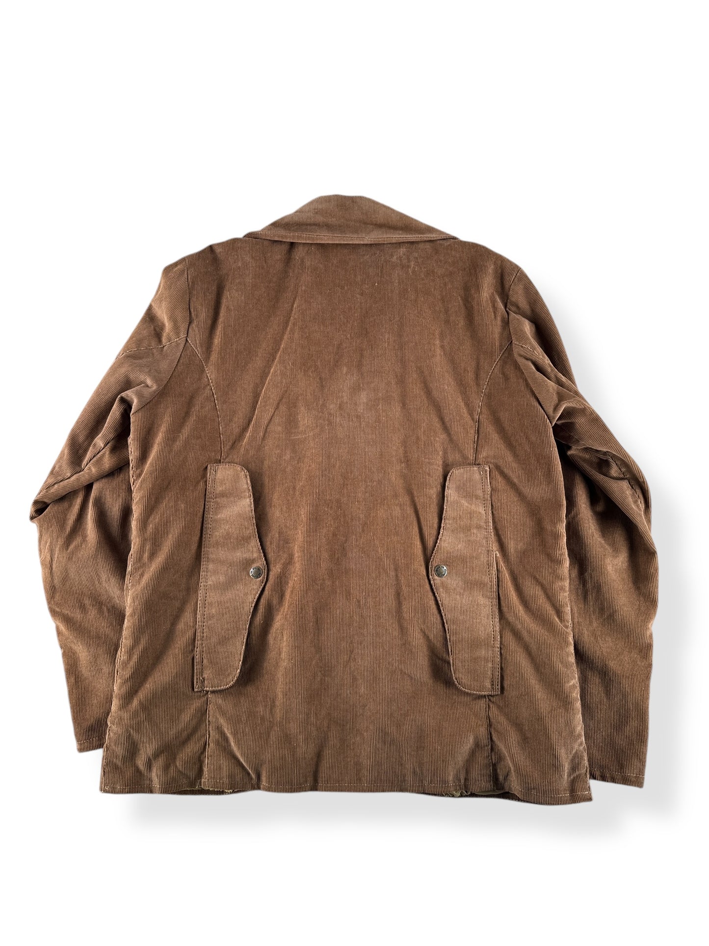 Back of Filson Corduroy Dark Tan Guide Work Jacket SZ M