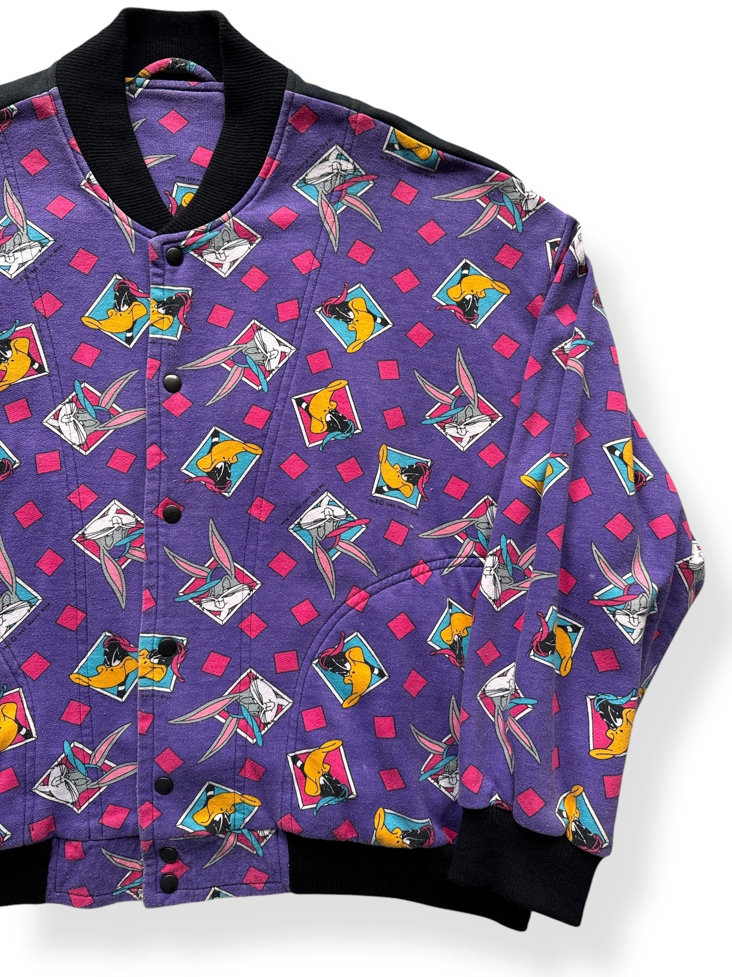 Front Left of Vintage Looney Tunes Bomber SZ XXL