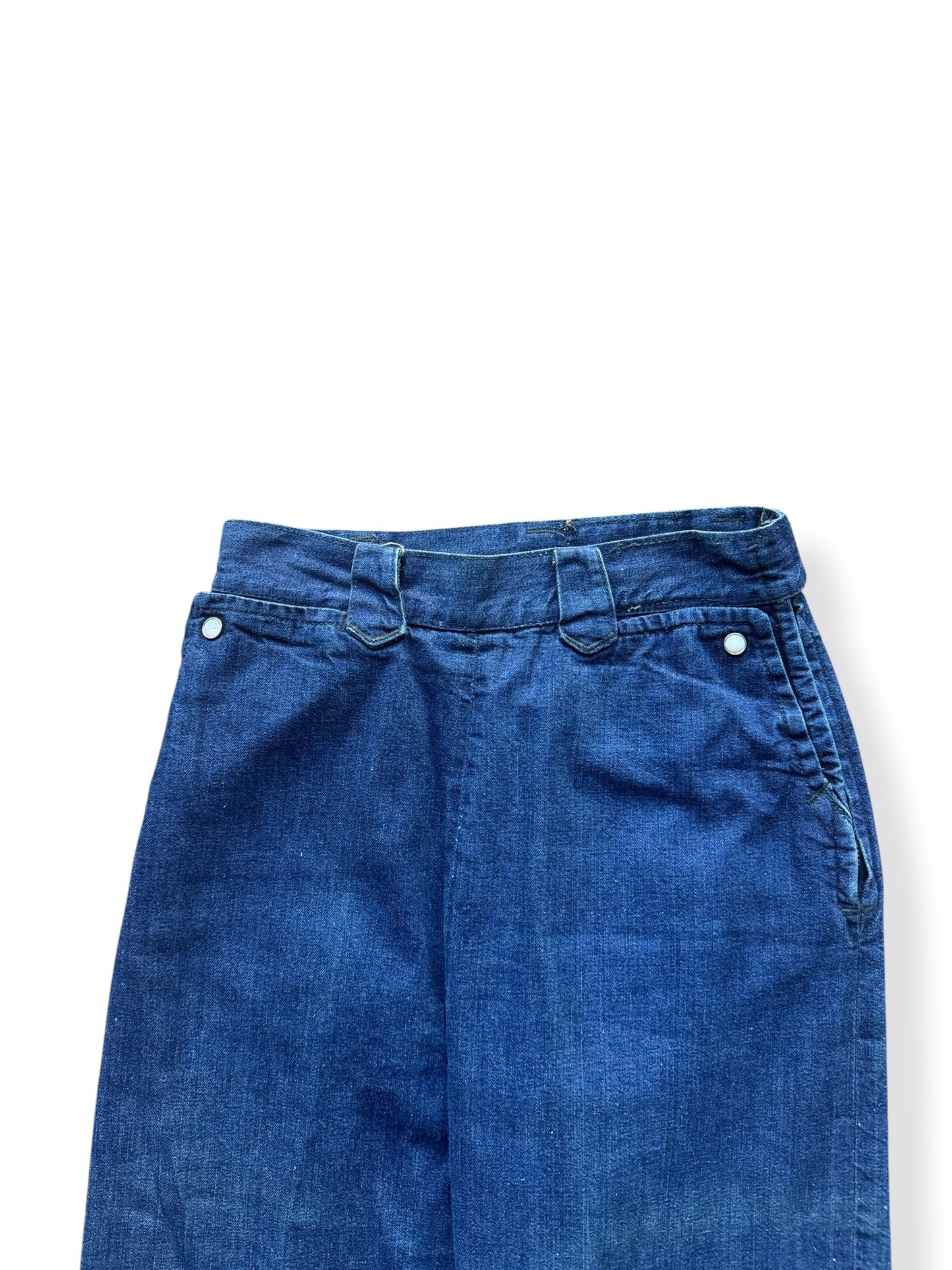 Front Top of Vintage Denim Lee Frontier Lady Side Zips W24