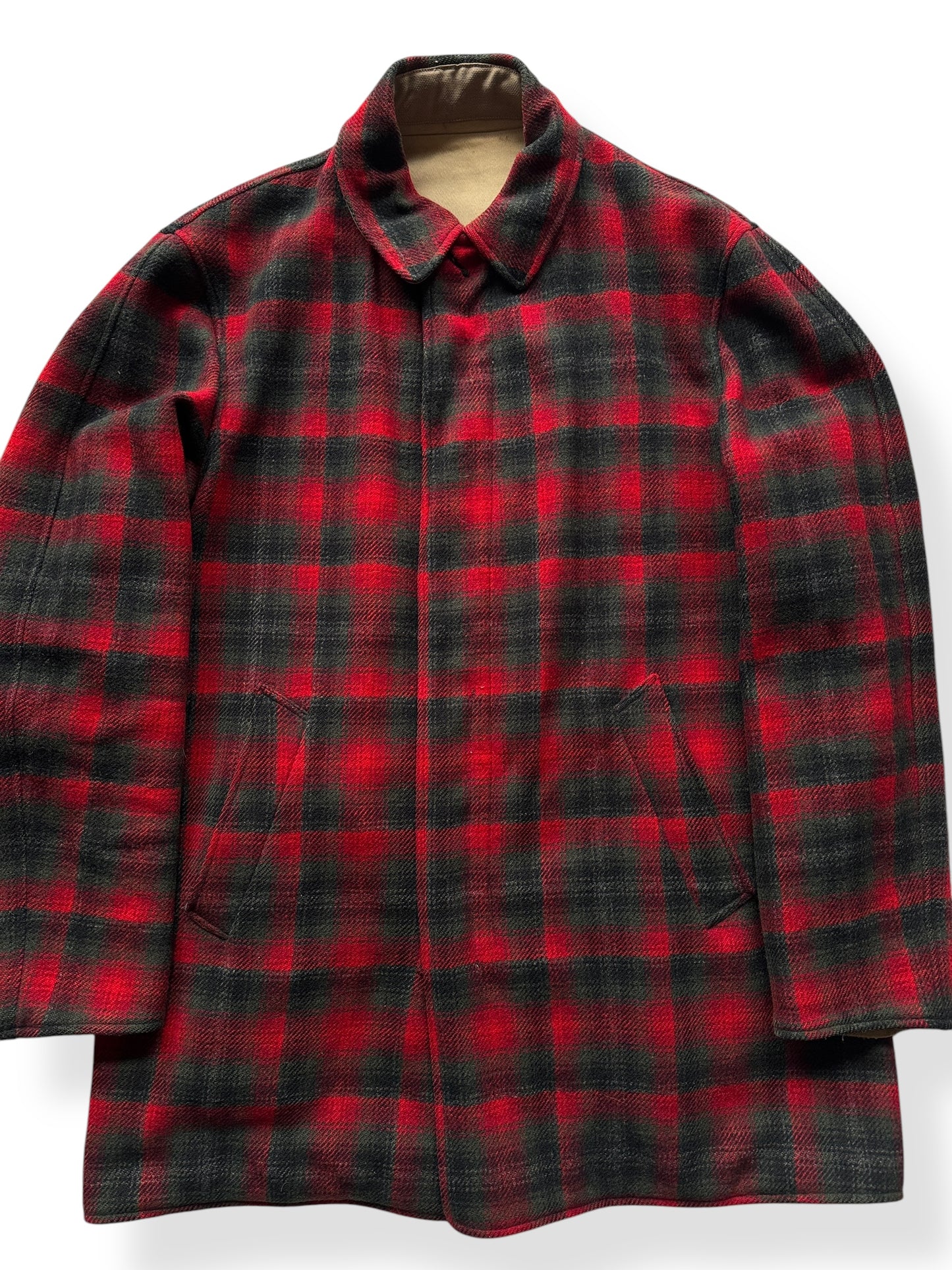 Front Close Up of Vintage Reversible Pendleton Coat SZ XL