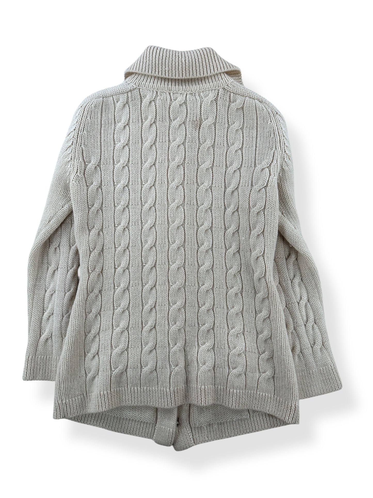 Back of Vintage 70s I Magnin Cable Knit Cardigan SZ XS