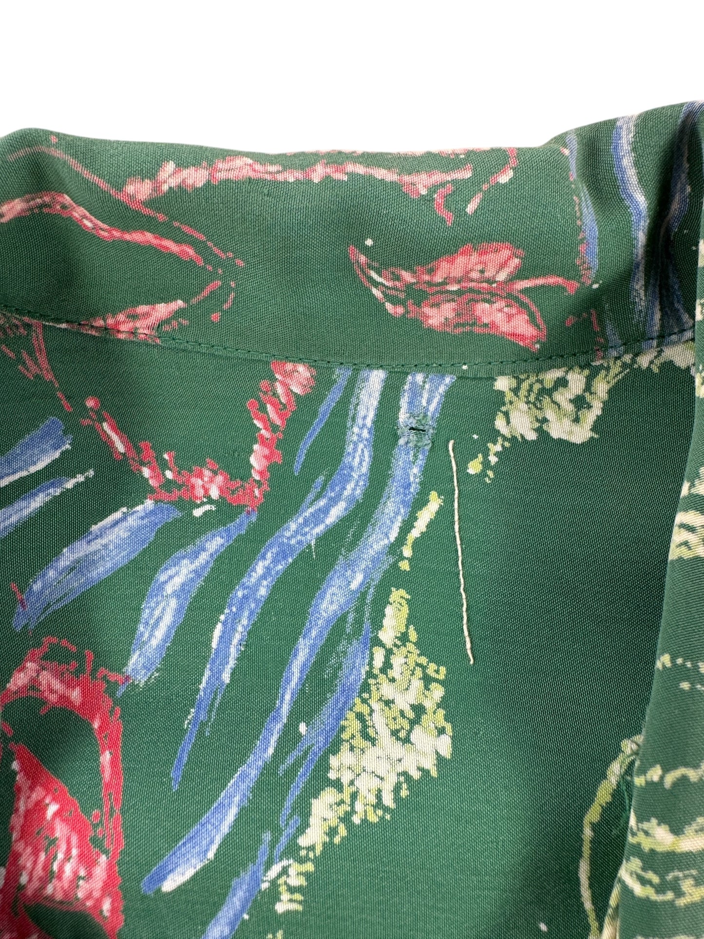 Missing Label on Vintage Gaugin Print Aloha Shirt SZ L