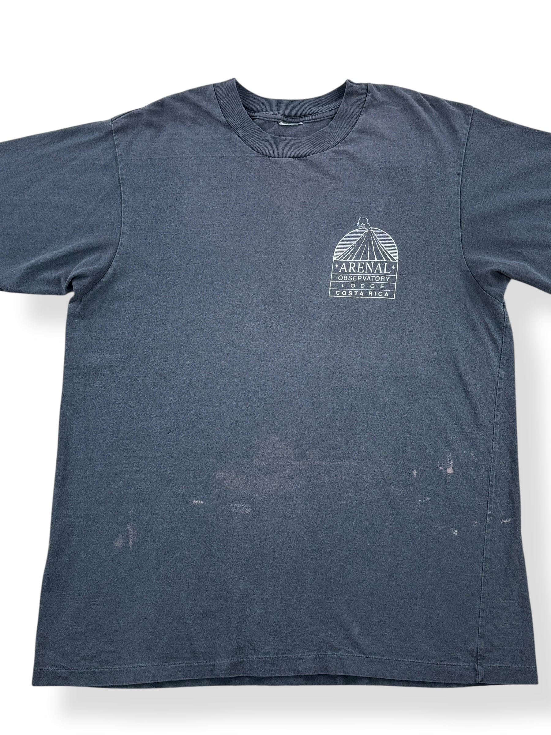 Front Close Up of Vintage Arenal Costa Rican Volcano Tee SZ XL AS IS