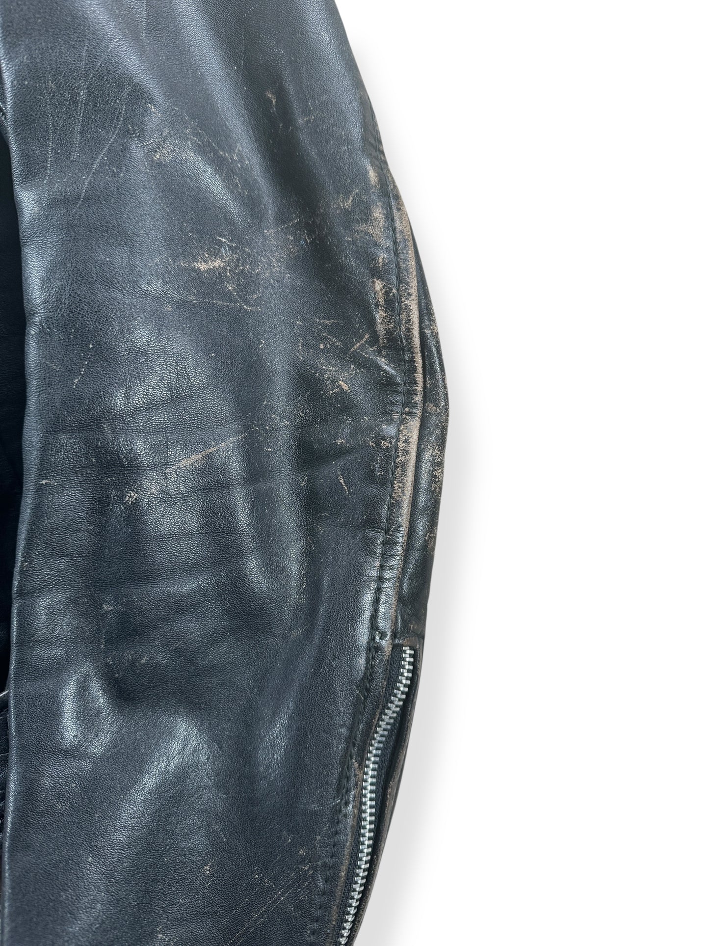 Wear on Vintage Bermans Leather Jacket SZ M