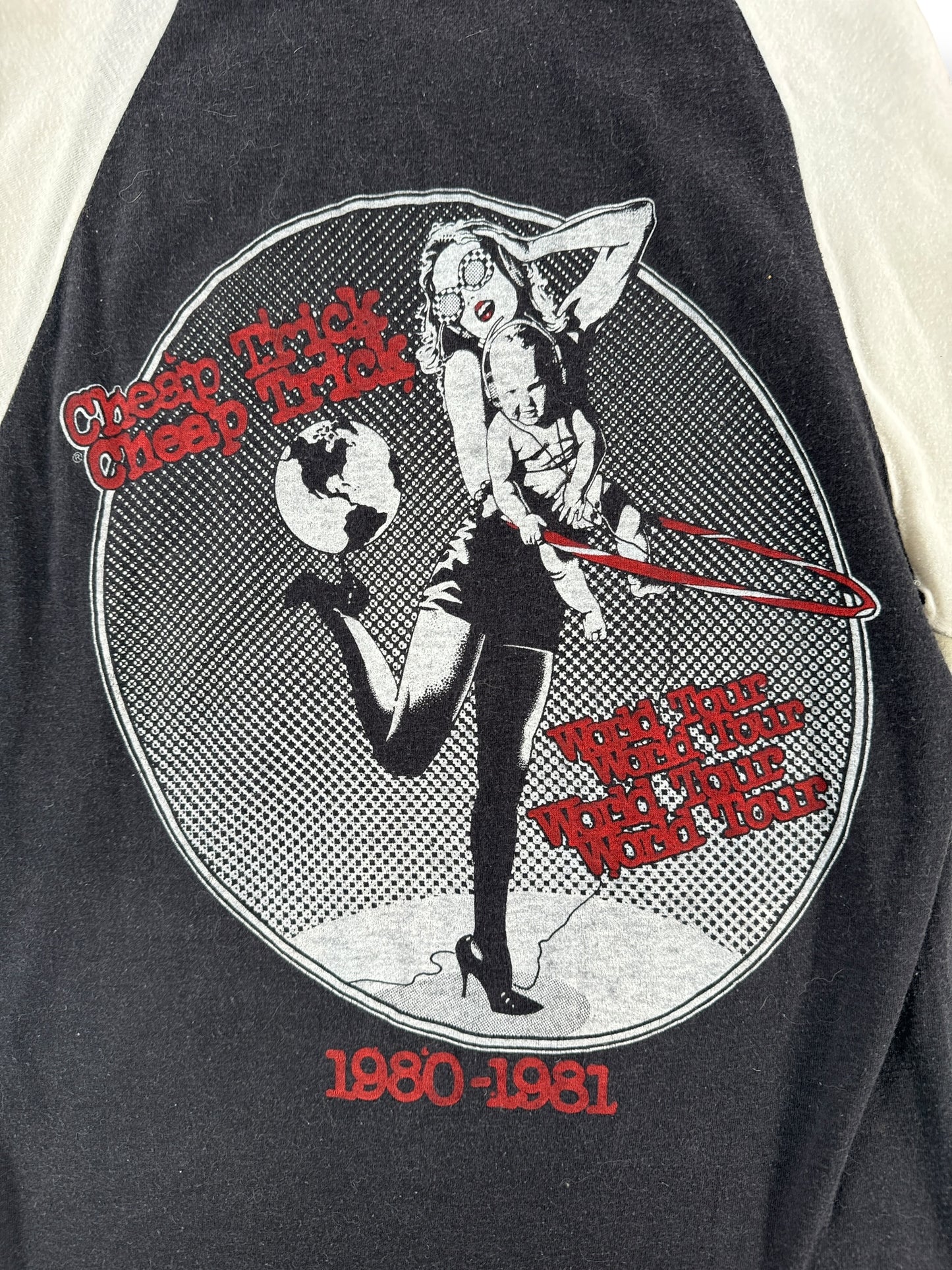 Back Graphic of Vintage Cheap Trick '81 Raglan