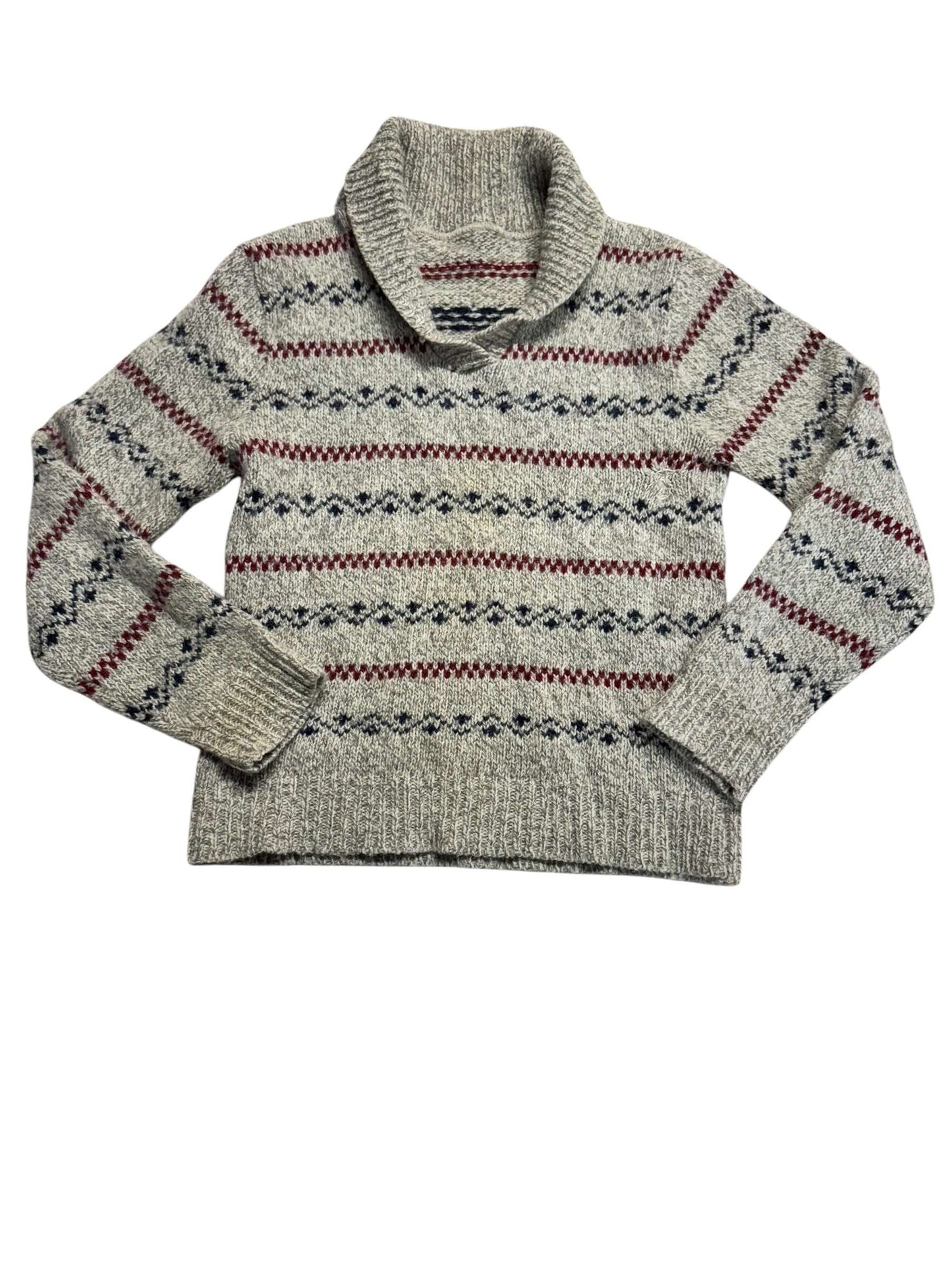 Front view of 1980s Collared Preppy Sweater M