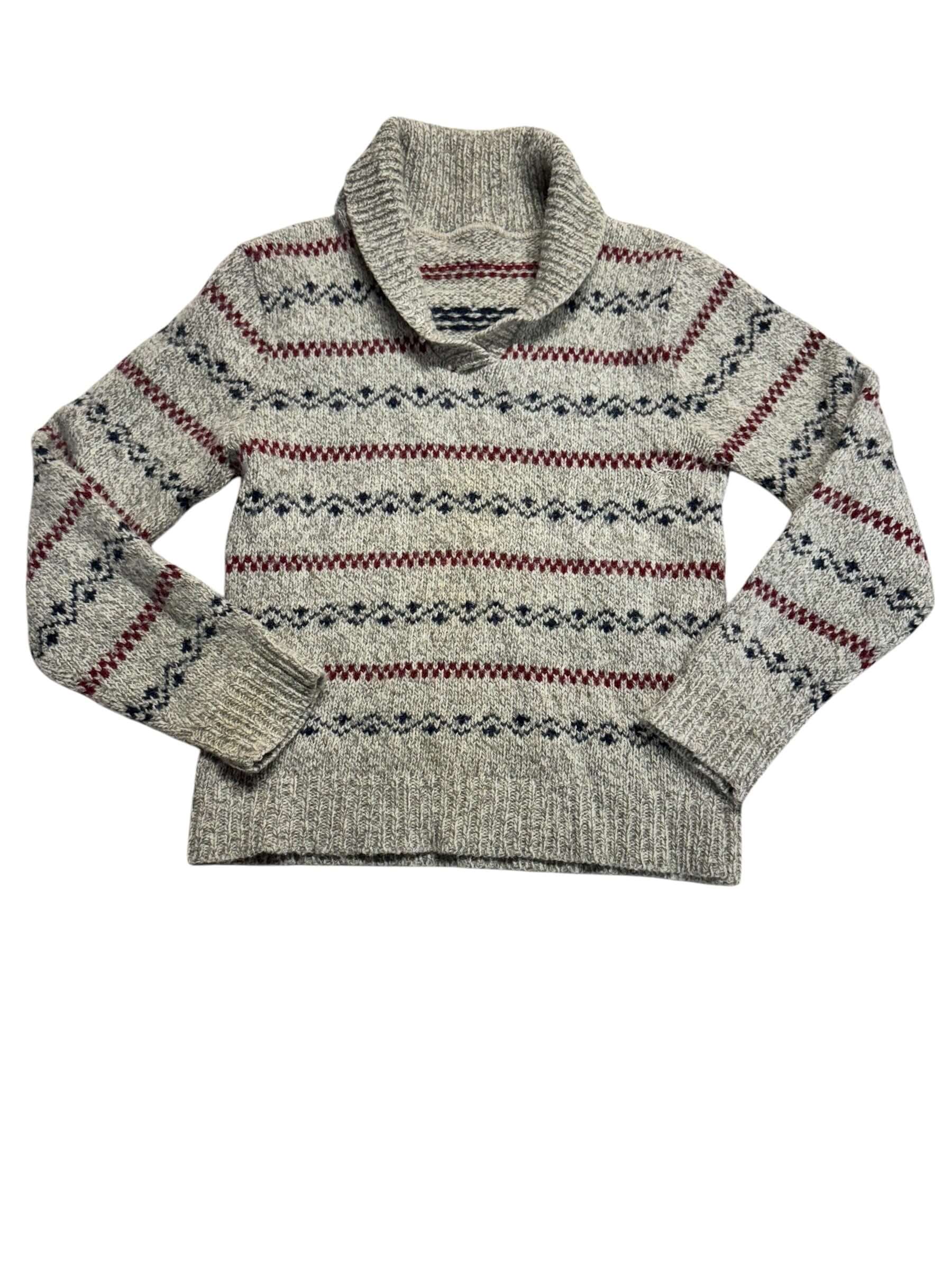 Front view of 1980s Collared Preppy Sweater M