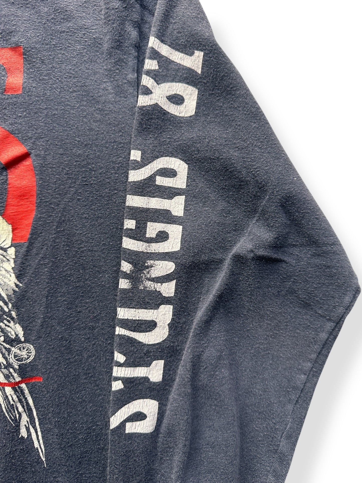 Sleeve Graphic on Vintage 1987 Sturgis Motorcycle Rally Long Sleeve Tee SZ M