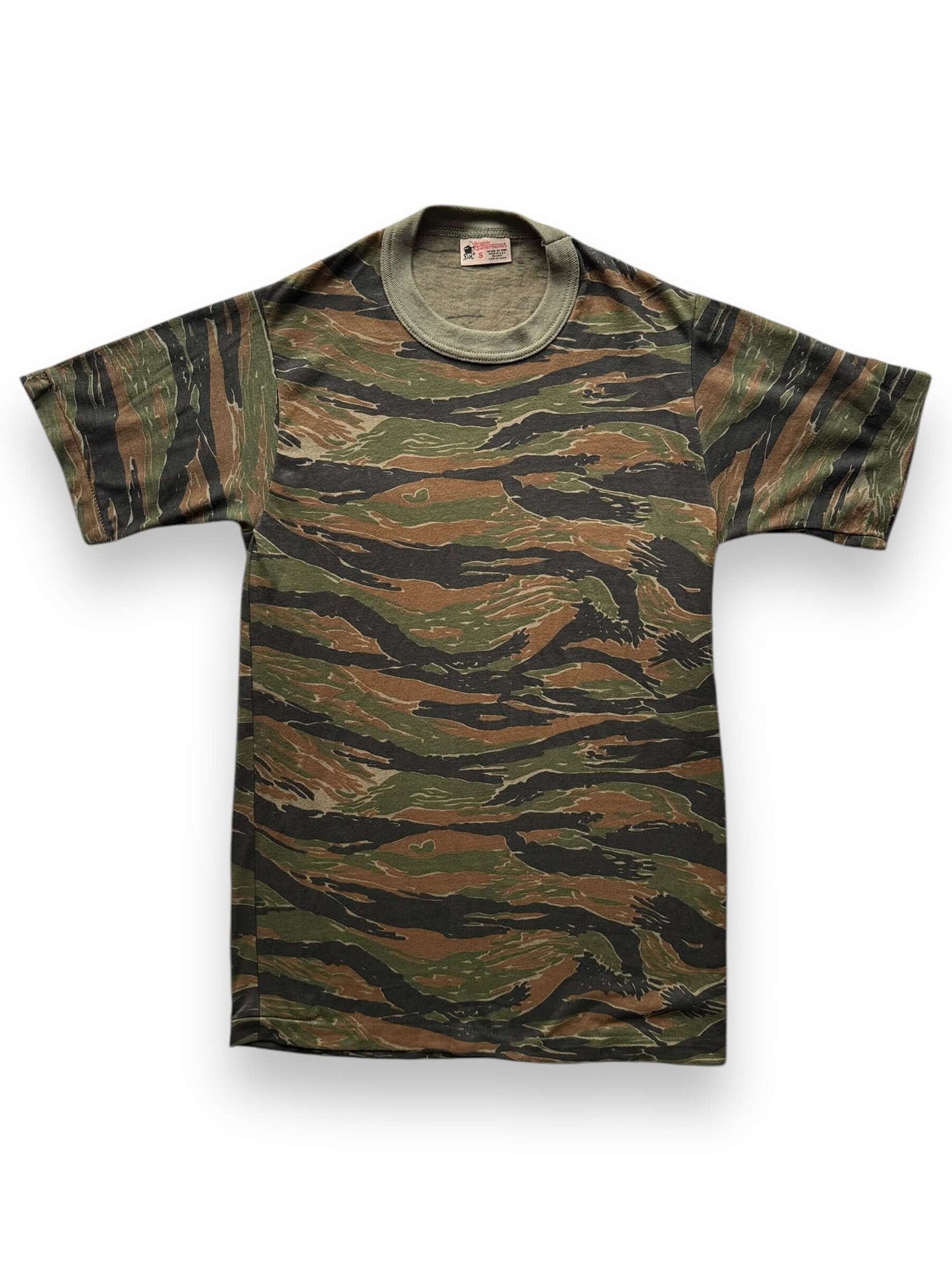 Front of Vintage Brigade Quartermaster Tiger Camo Tee SZ S