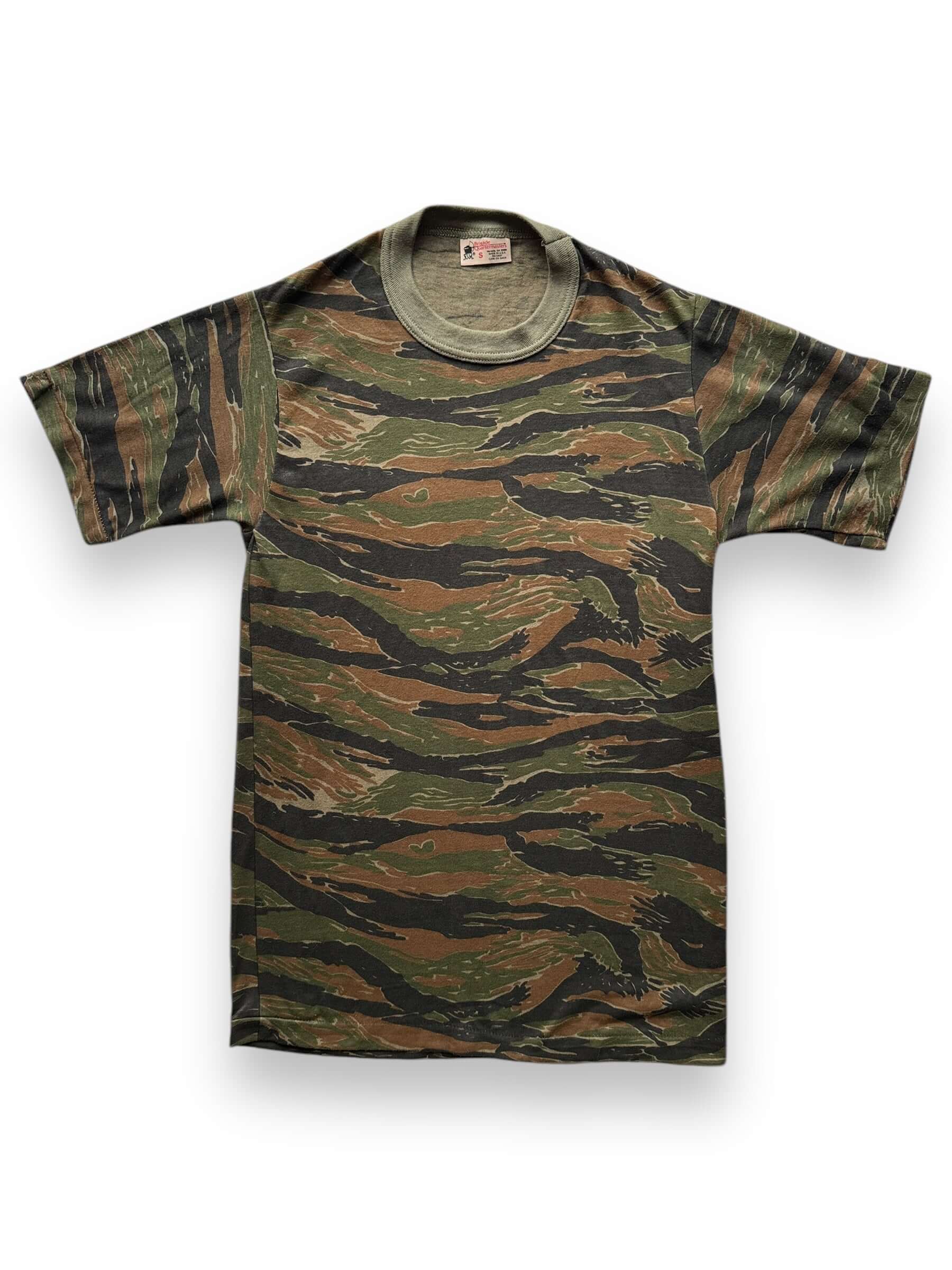 Front of Vintage Brigade Quartermaster Tiger Camo Tee SZ S