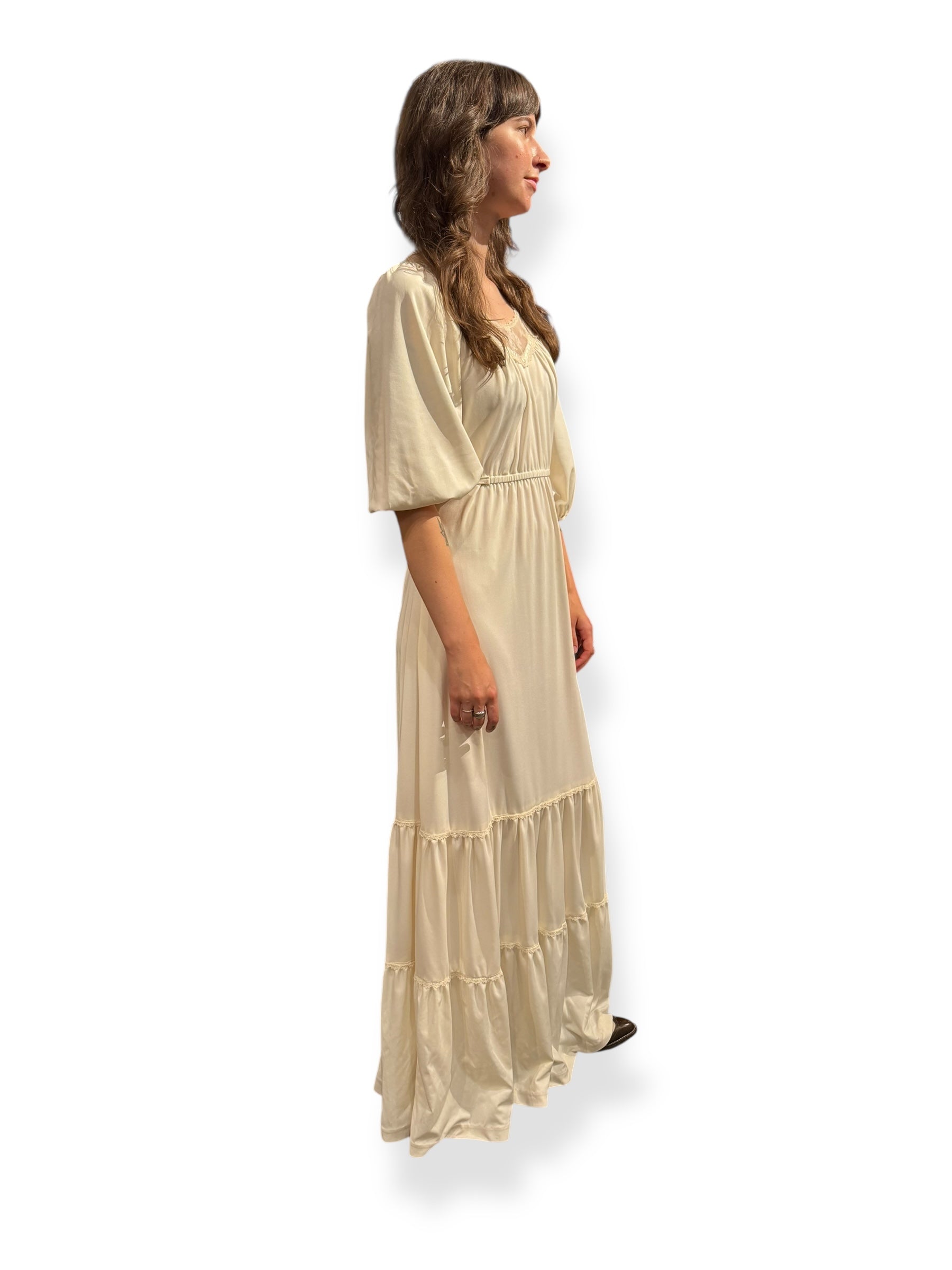 Side view of 1970s Gunne-like Dress S