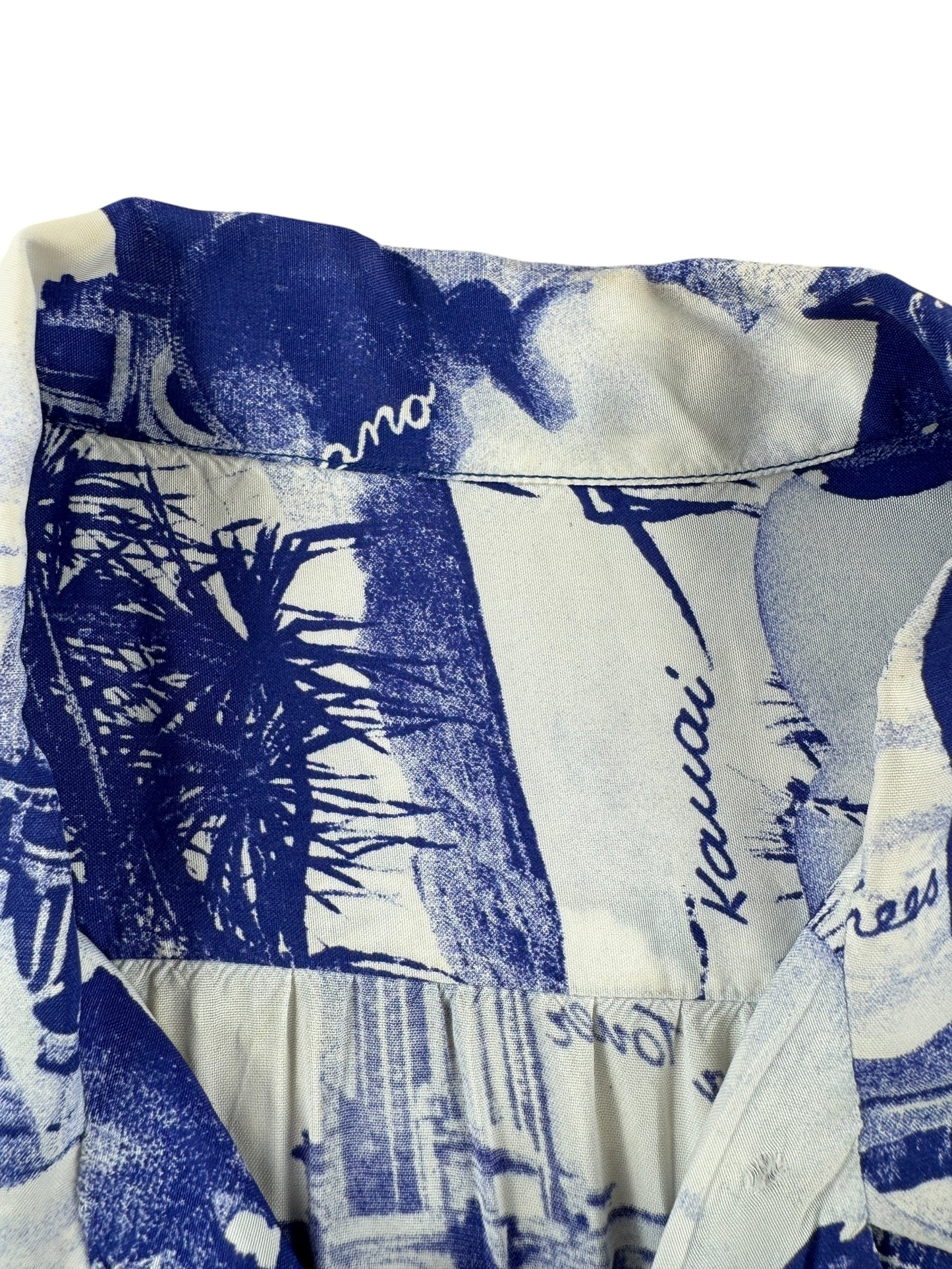 No Tag on Vintage Unbranded Photo Print Aloha Shirt SZ L