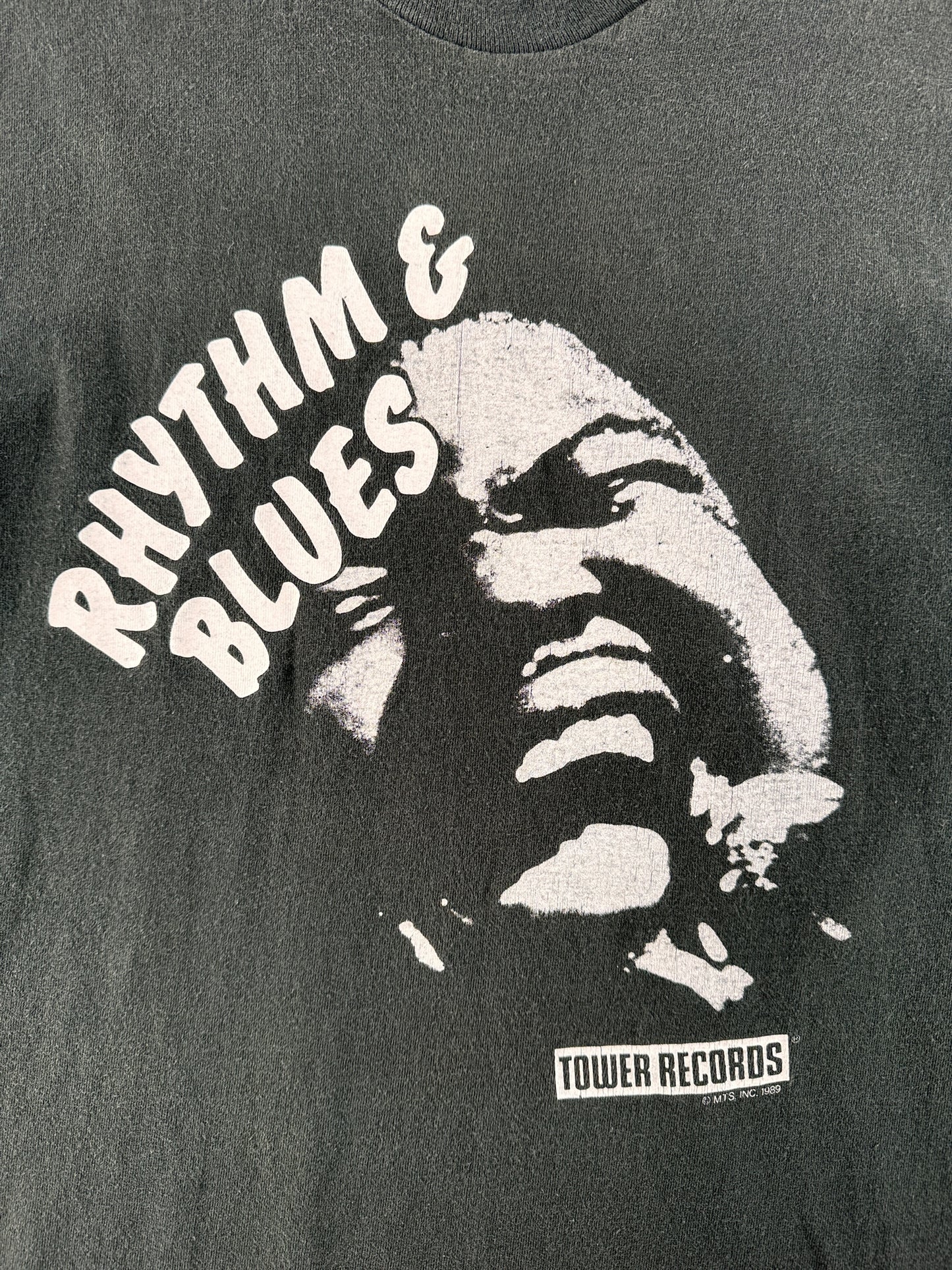 Front Graphic of Vintage Tower Records Rhythm & Blues Tee SZ M