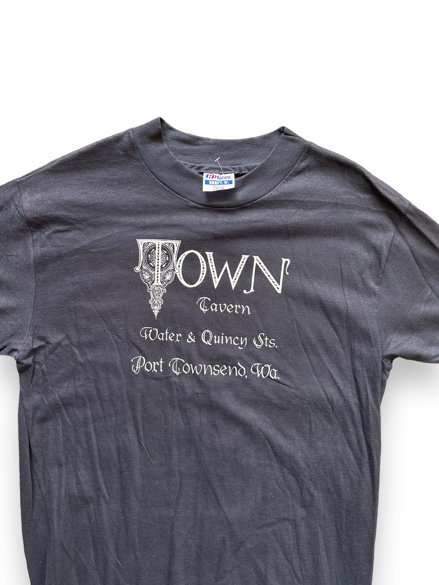 Front Detail on Vintage Port Townsend Town Tavern Tee SZ L | Vintage Port Townsend Tee | Vintage Clothing Seattle