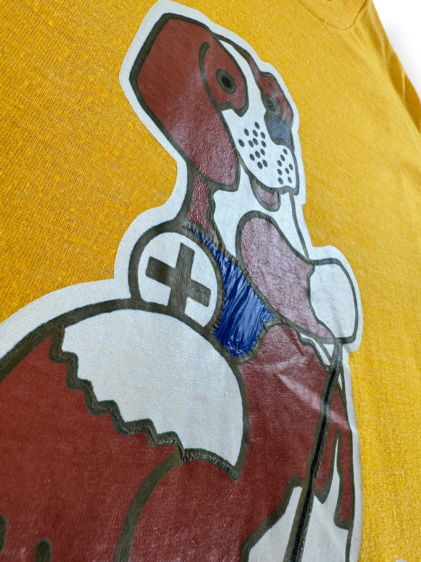 Heatpress Texture on Vintage National Ski Patrol Tee SZ M