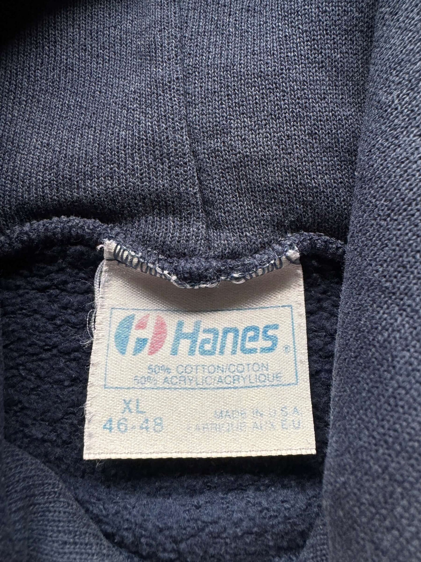 Tag on Vintage Hanes 50/50 Navy Hoodie SZ XL