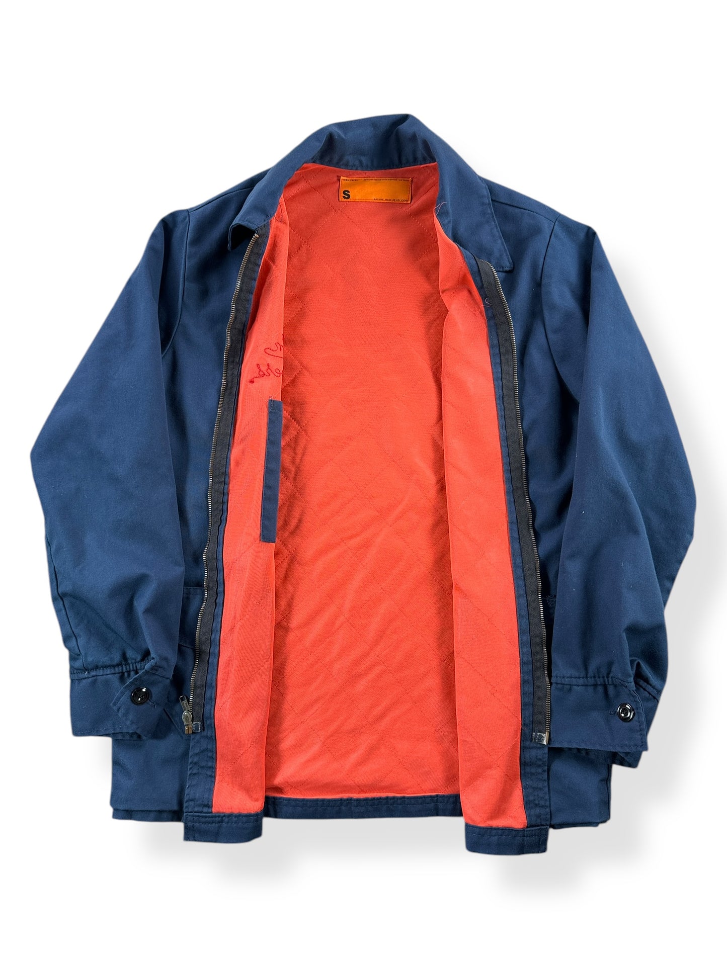 Inside of Vintage Lincoln Towers Quilted Shop Jacket SZ S