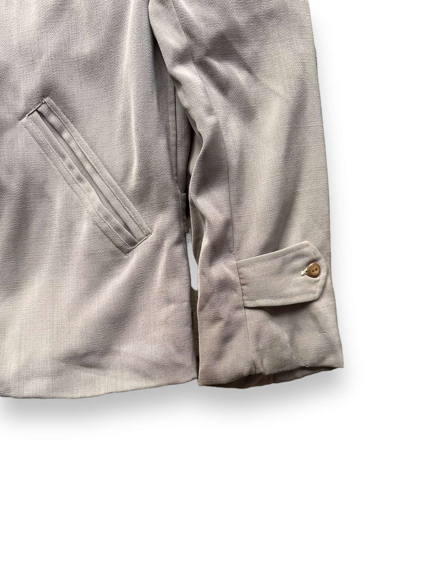 Front Left Cuff on Vintage Pendleton Gabardine Jacket SZ L | Vintage Workwear Seattle | Seattle Vintage Clothing