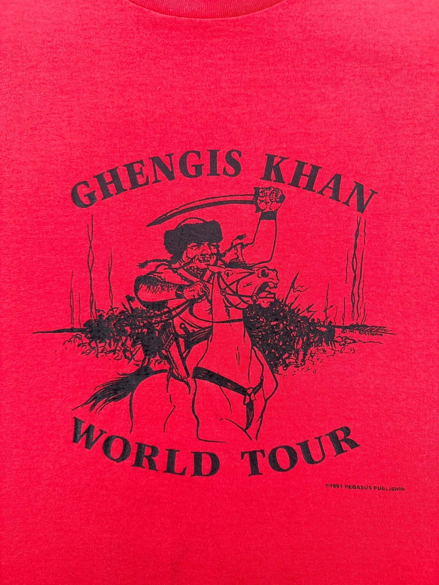 Graphic of Vintage Ghengis Khan World Tour Tee SZ XXL