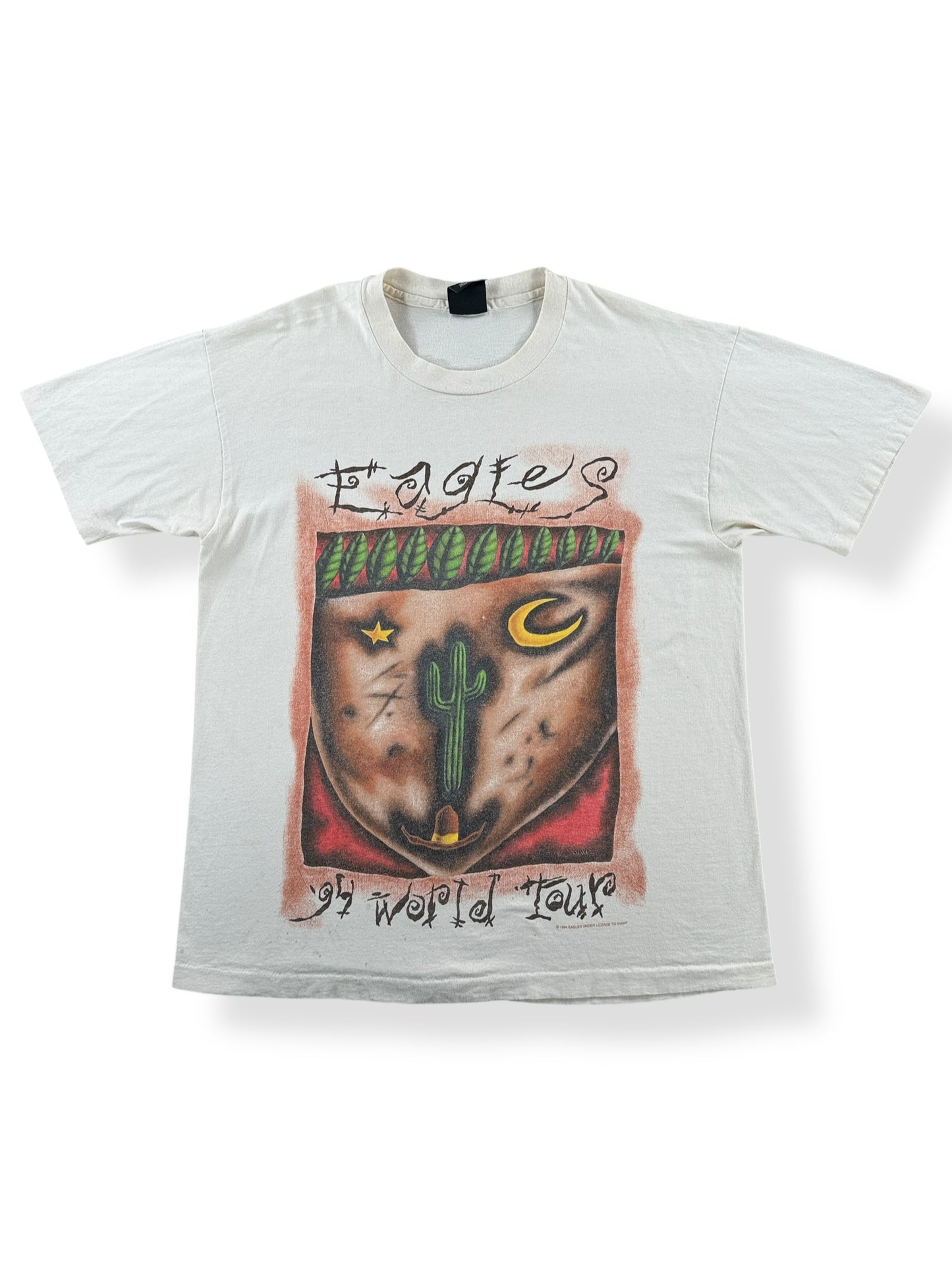 Front of Vintage Eagles 1994 World Tour Tee SZ XL
