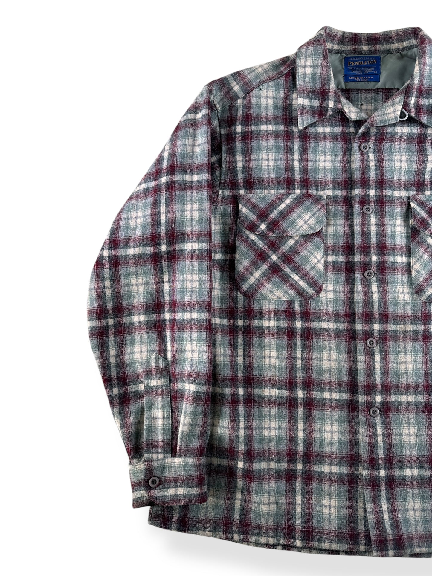 Front Right of Pendleton Made in USA Wool Board Shirt SZ L