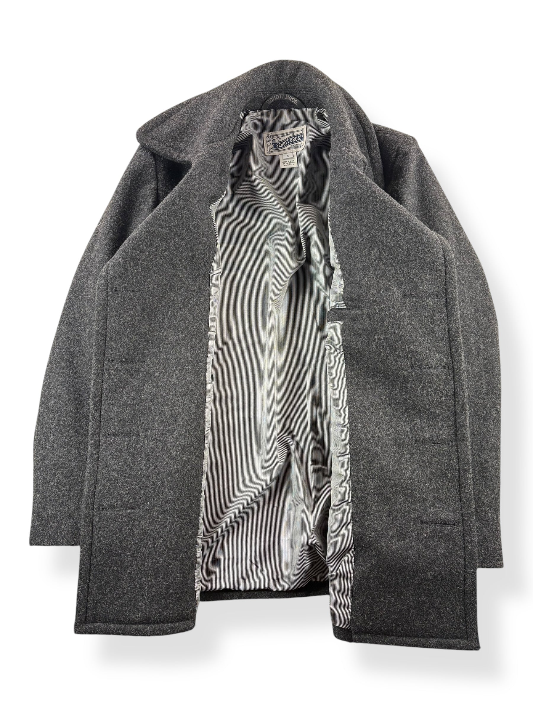 Inside of Modern Schott Bros Pea Coat SZ S