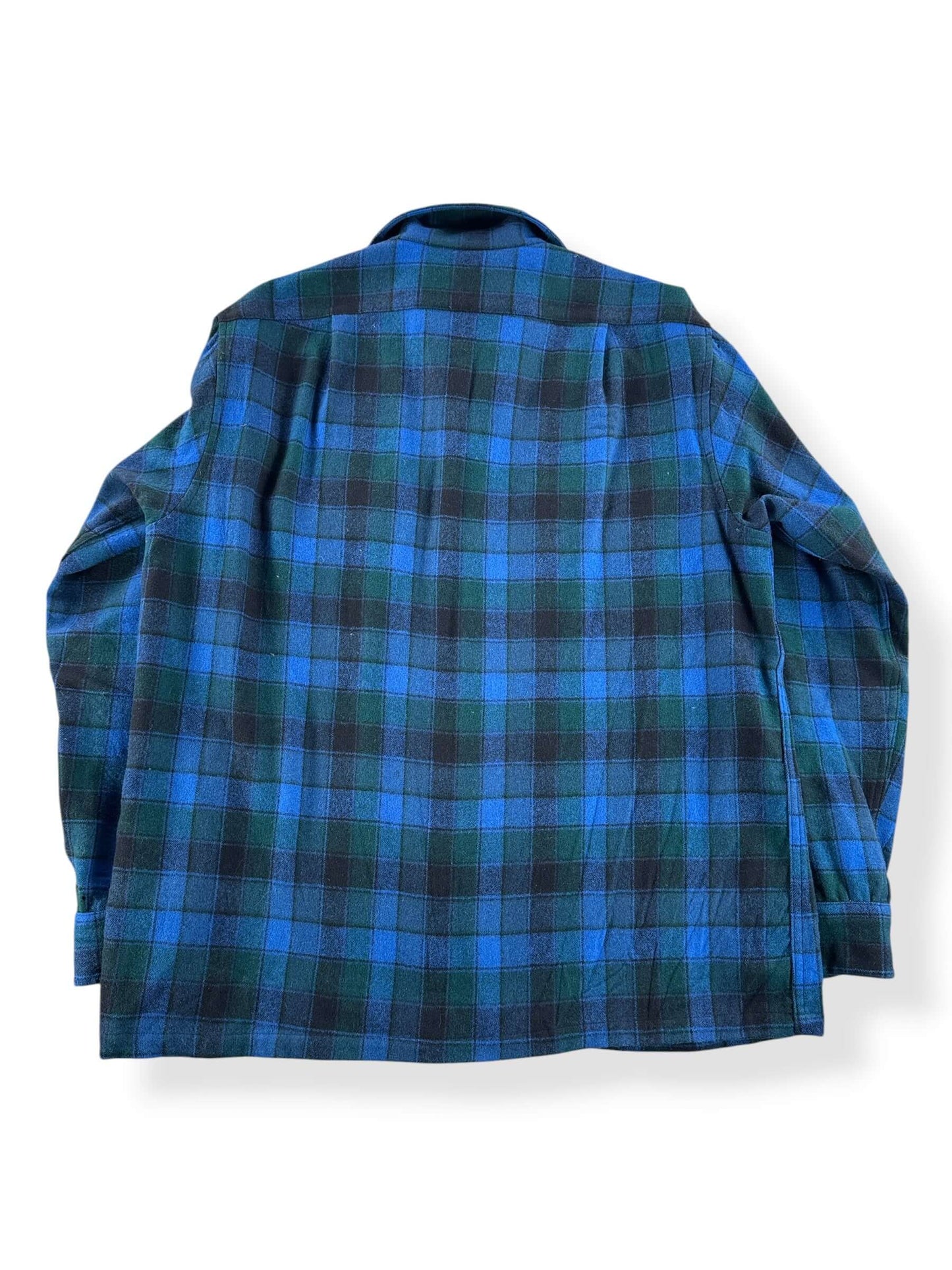 Back of Vintage Green & Blue Pendleton Board Shirt SZ L - AS IS