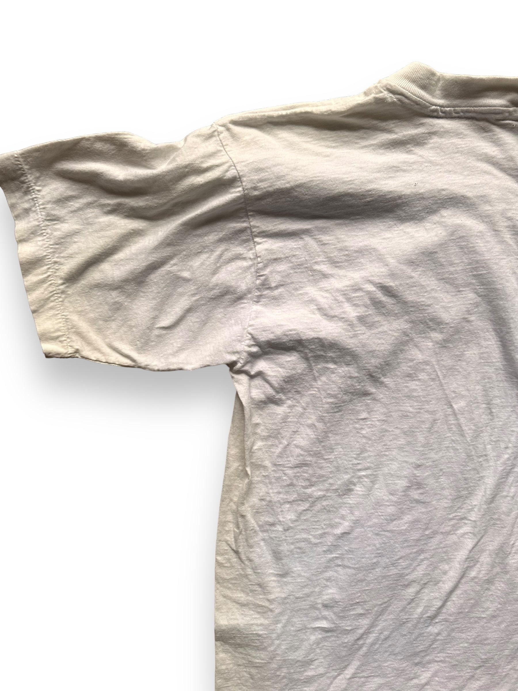 Left Rear Shoulder View of Vintage 1991 Malcolm X Single Stitch Tee SZ M | Vintage Malcolm X T-Shirts Seattle | Barn Owl Vintage Clothing Seattle