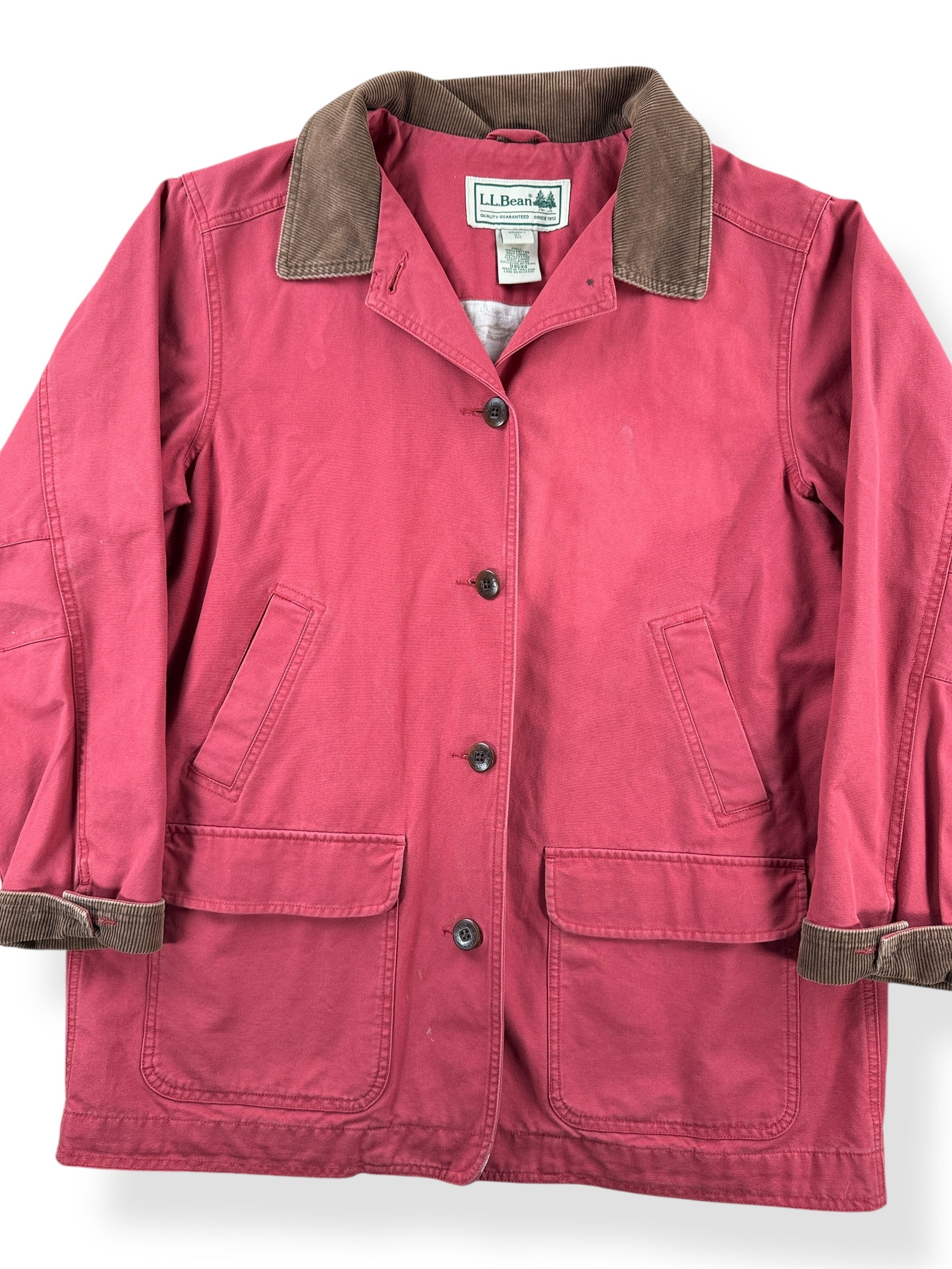 Front Close Up of LL Bean Womens Barn Coat SZ XL