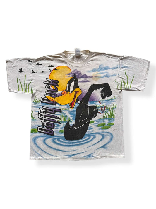 Front of Vintage Daffy Duck Wild Oats All Over Print Tee SZ XL