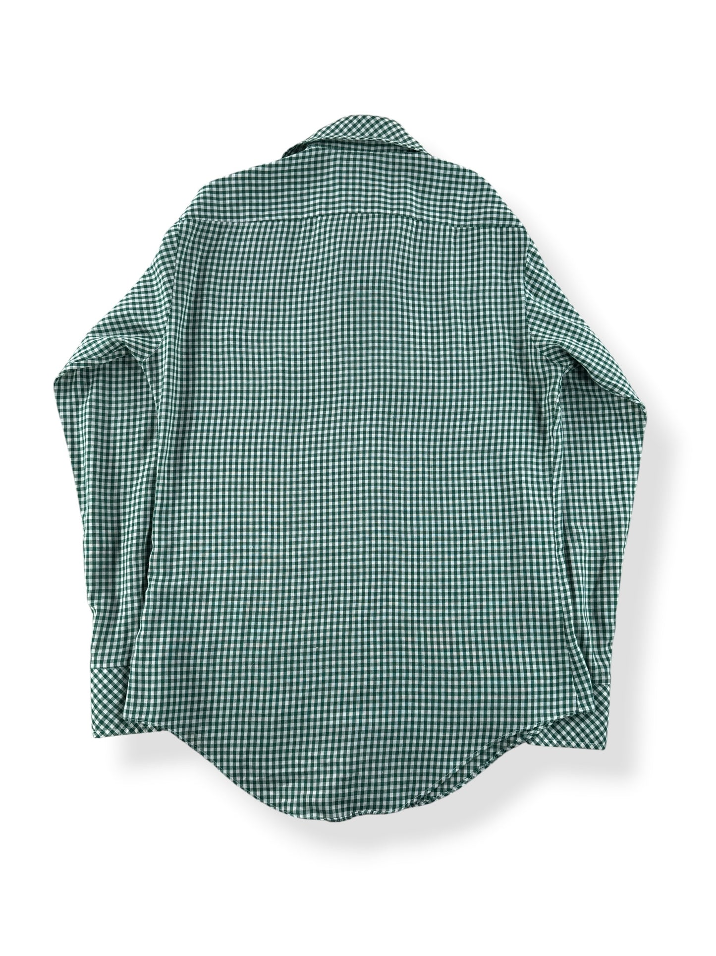 Back of Vintage Espirit Green and White Gingham Shirt SZ M (Fits S)
