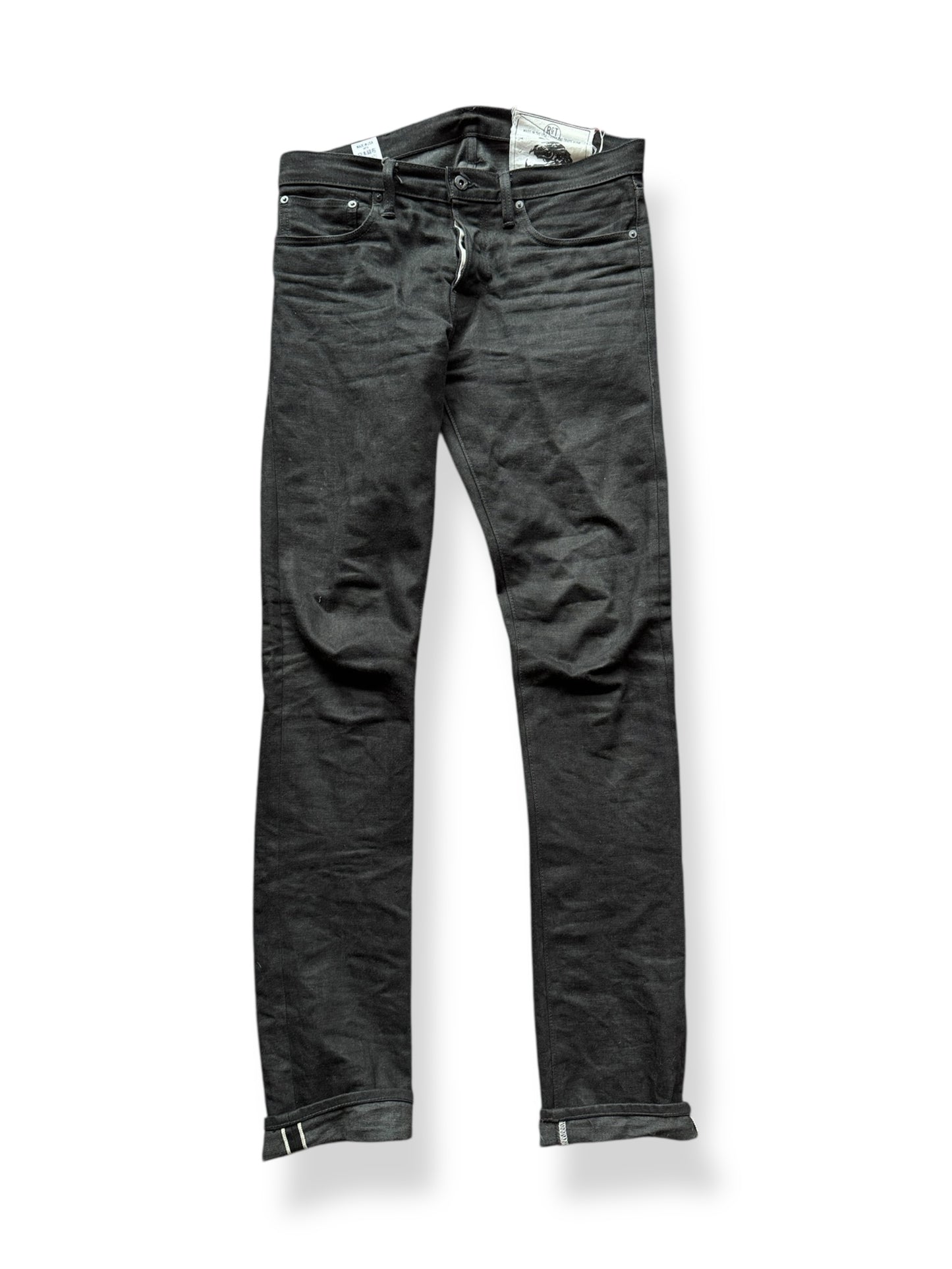 Front of Rogue Territory Black Skinny Japanese Selvedge W31