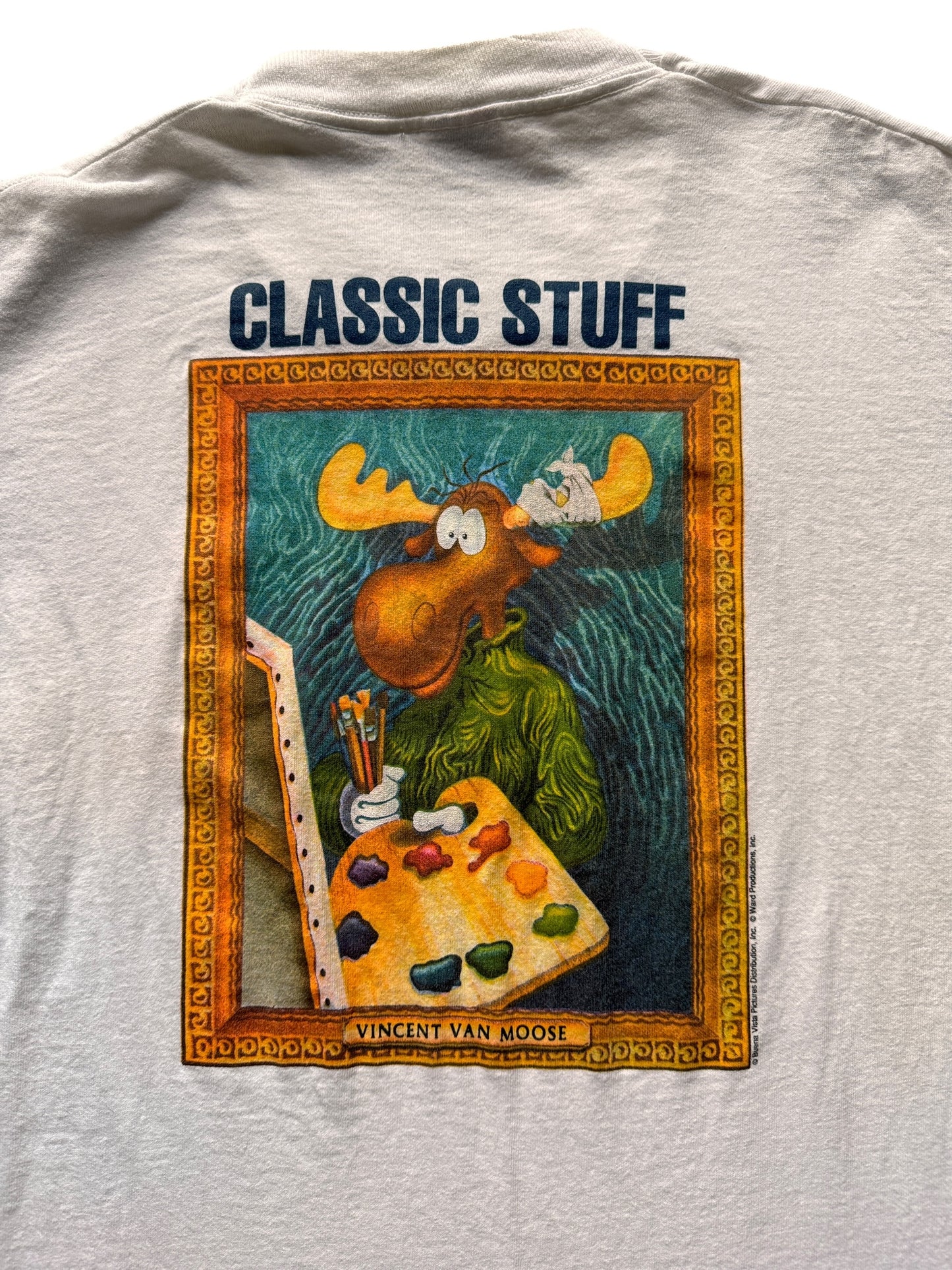 Back of Vintage Rocky & Bullwinkle Vincent Van Moose Tee SZ XL