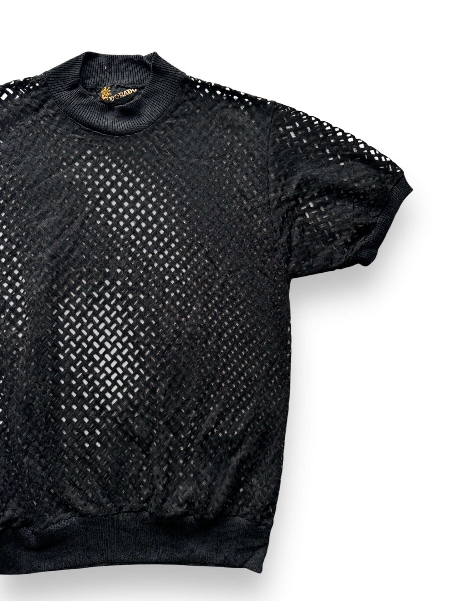 Front Left of Vintage Dorado Mesh Top SZ M