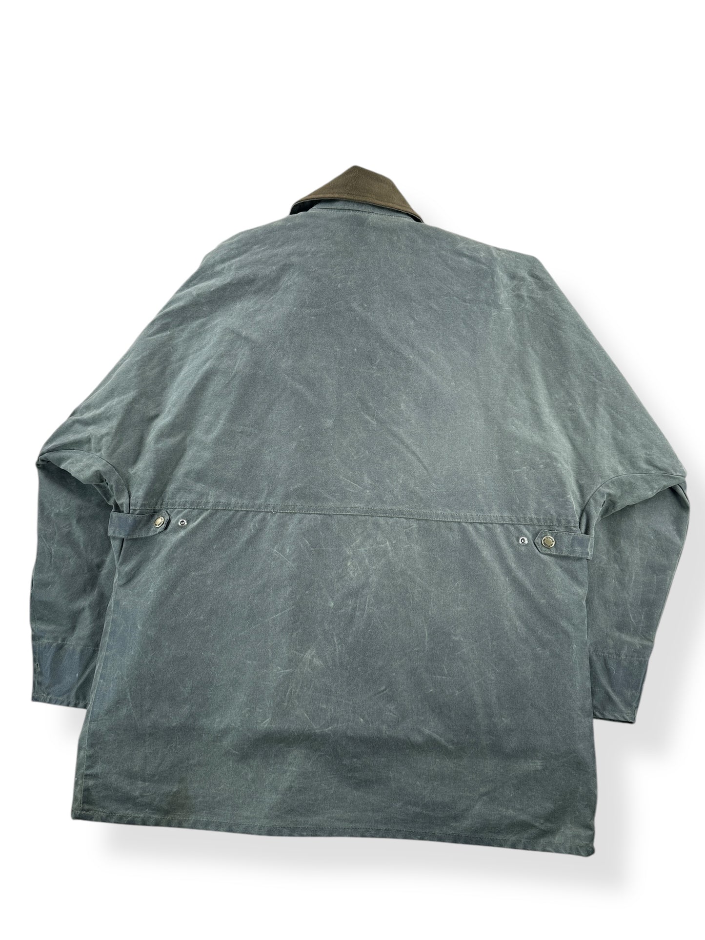 Back of Vintage Filson Shelter Cloth Upland Hunting Jacket with Liner SZ L