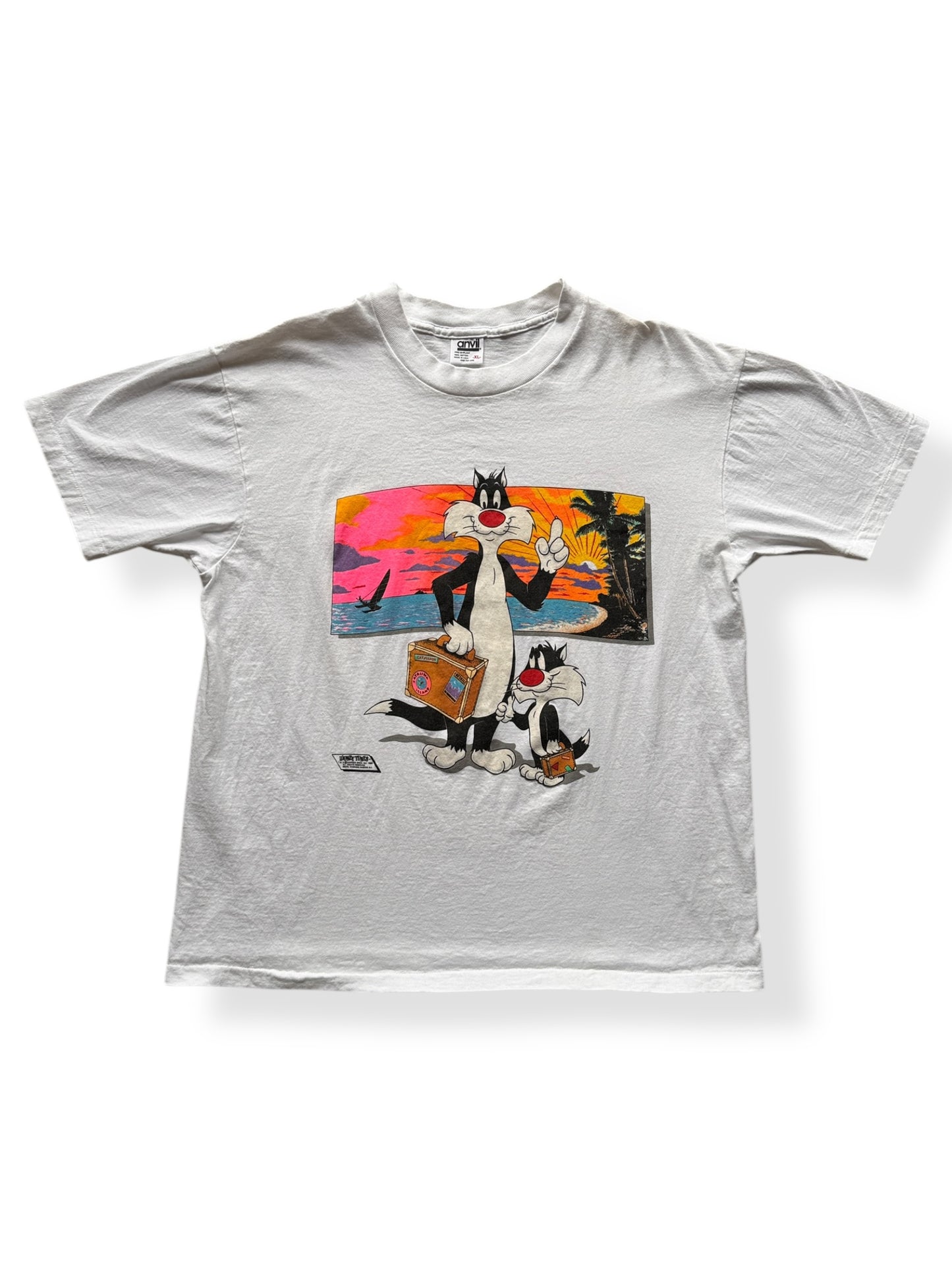 Front of Vintage Looney Tunes Sylvester & Sylvester Jr Tee SZ XL