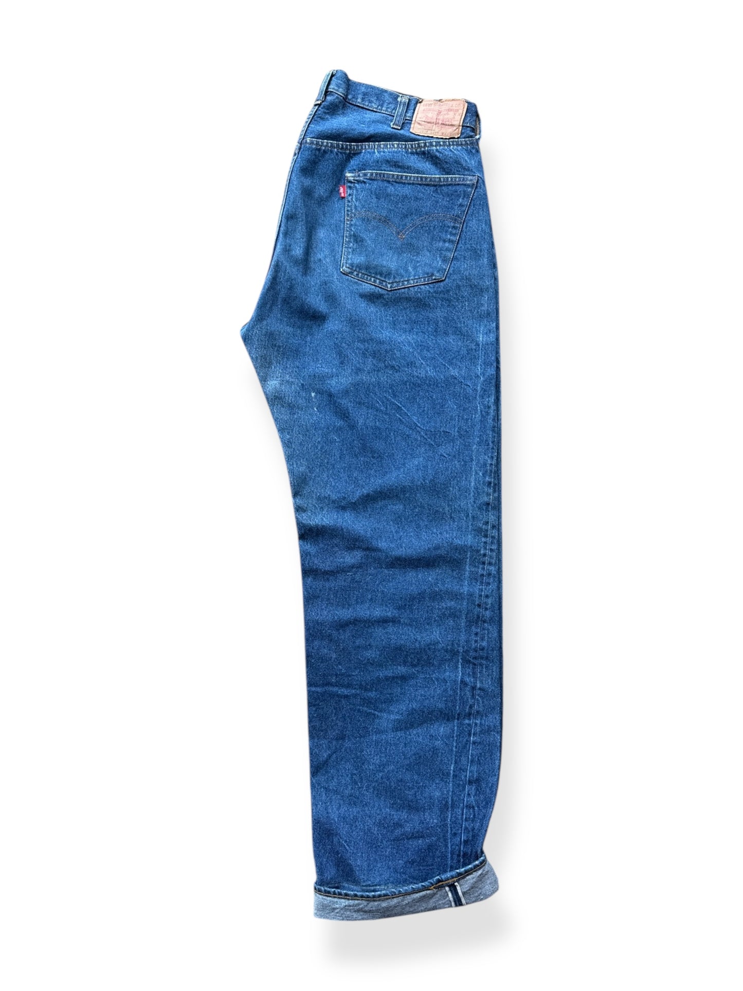 Unfolded Vintage Dark Levis 501 Redline Jeans W40