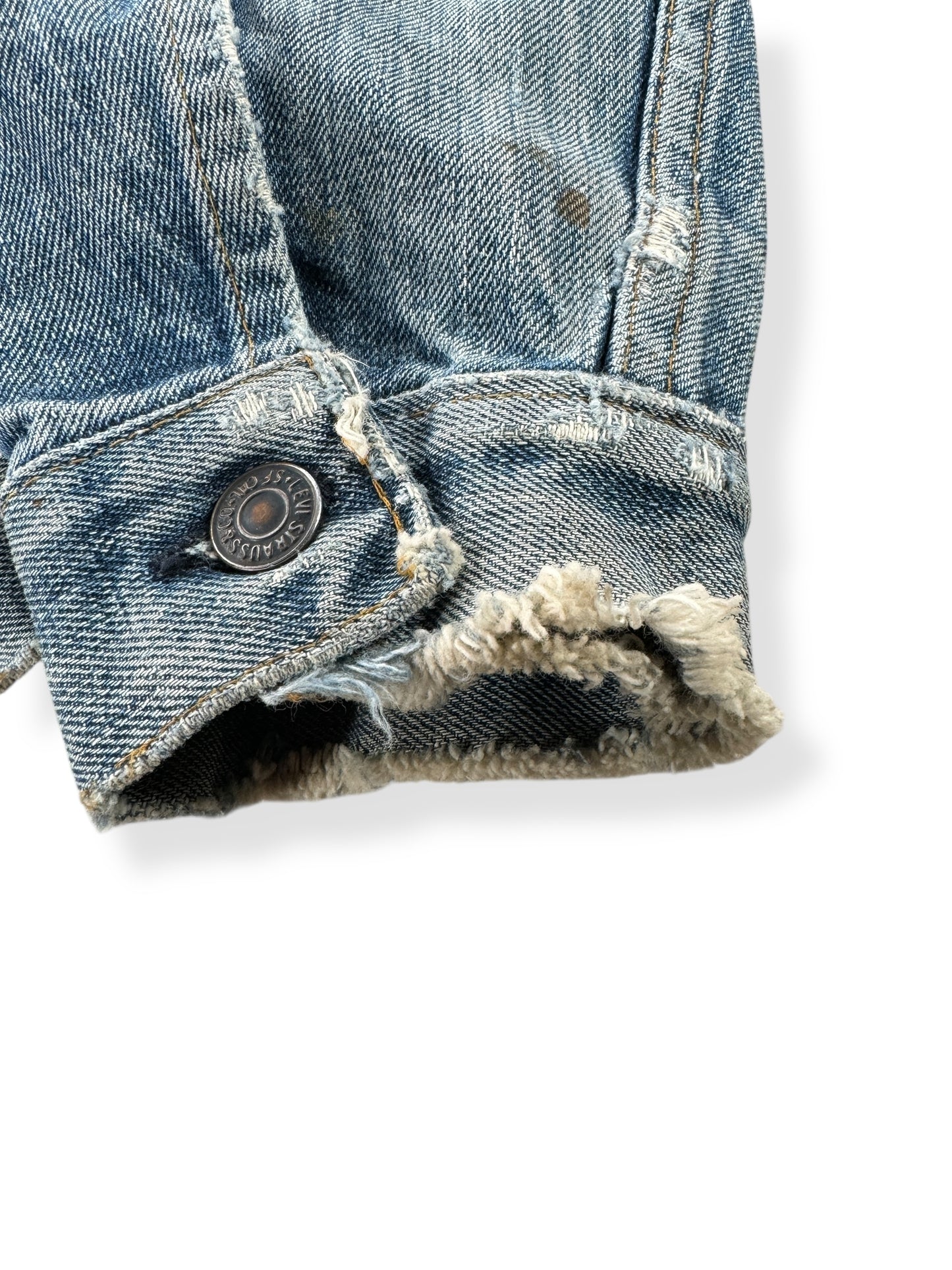 Frayed Cuff on Vintage Levis 70215 Jacket SZ 42L