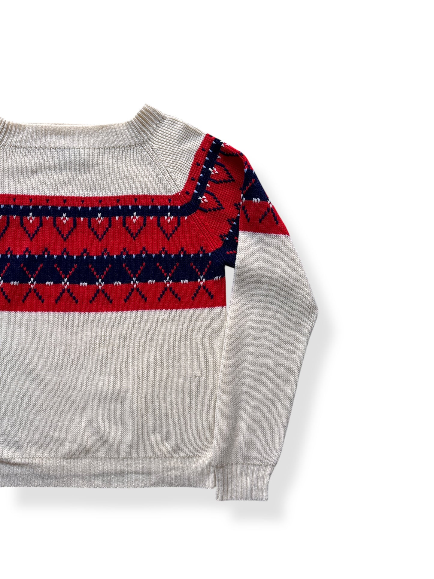 Front Left of Vintage Penney's Acrylic Ski Sweater SZ M