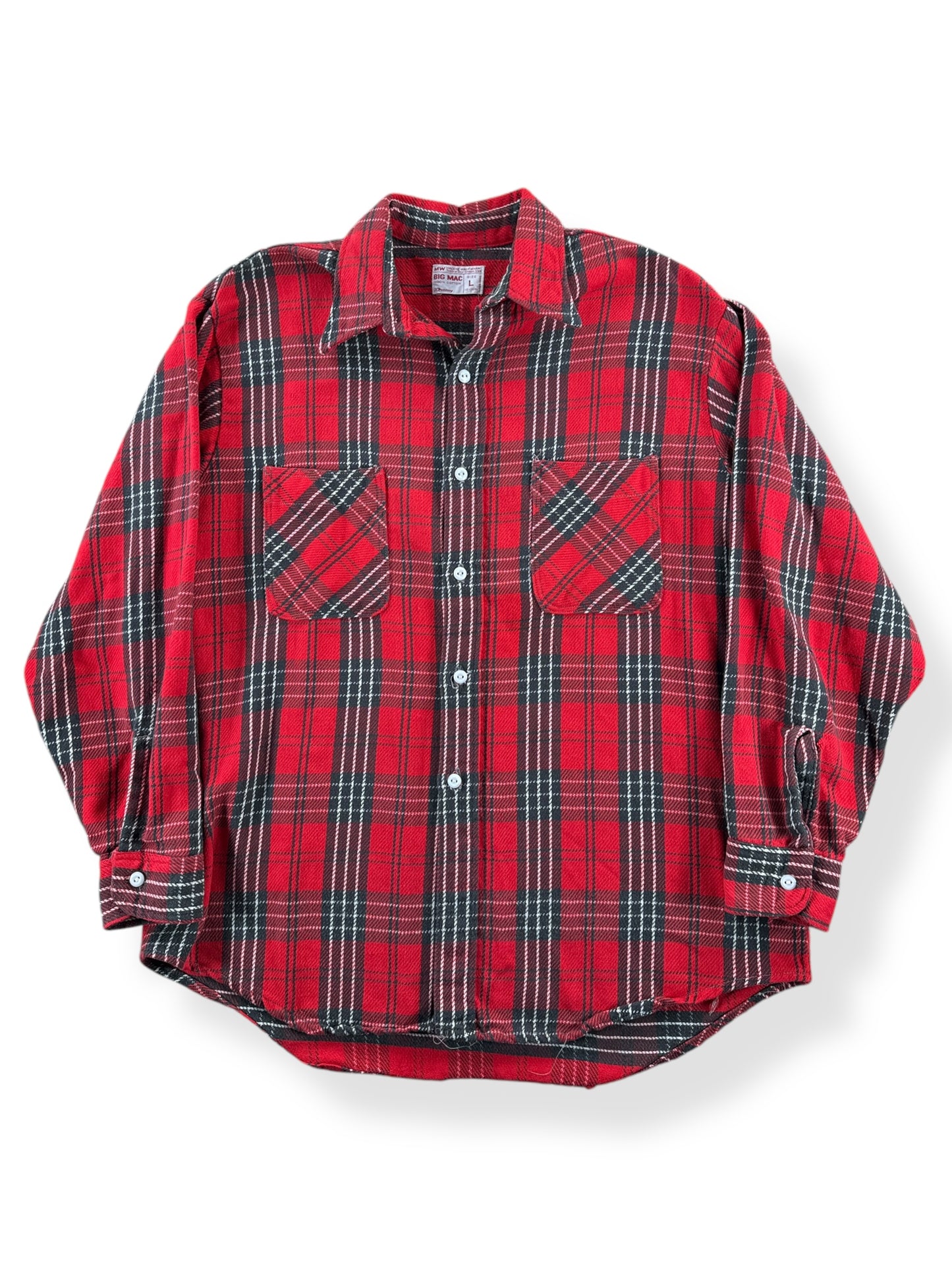 Front of Vintage Big Mac Red & Black Cotton Flannel SZ L