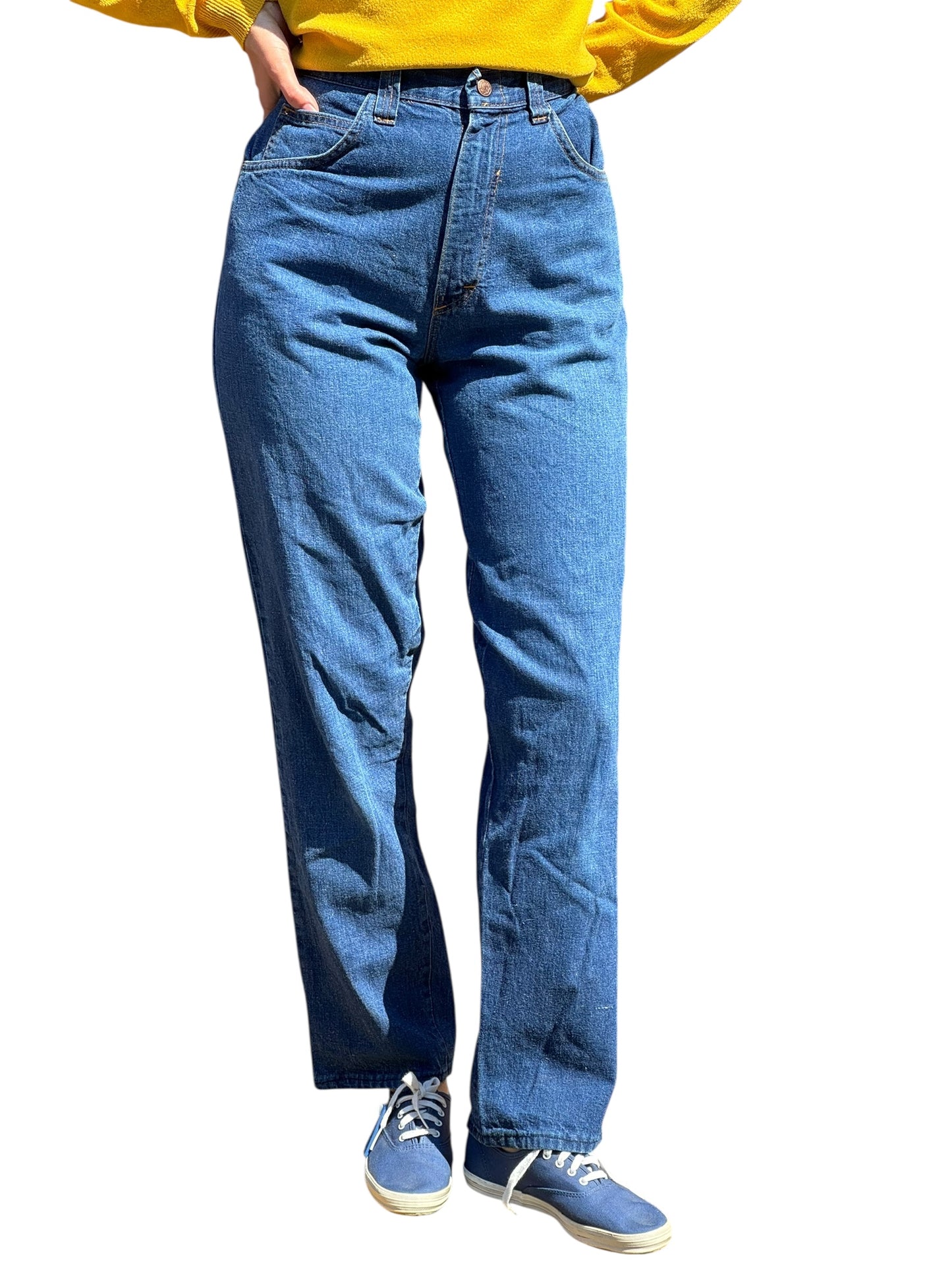 Front On Body Close Up of Vintage Ladies Dungarees W28