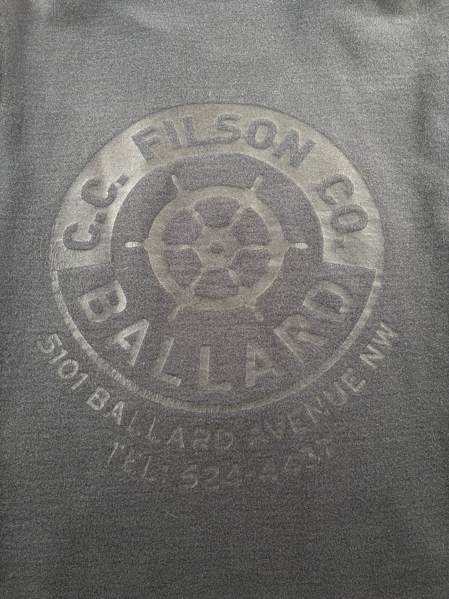 Back Graphic on Modern Filson Ballard Hoodie SZ L