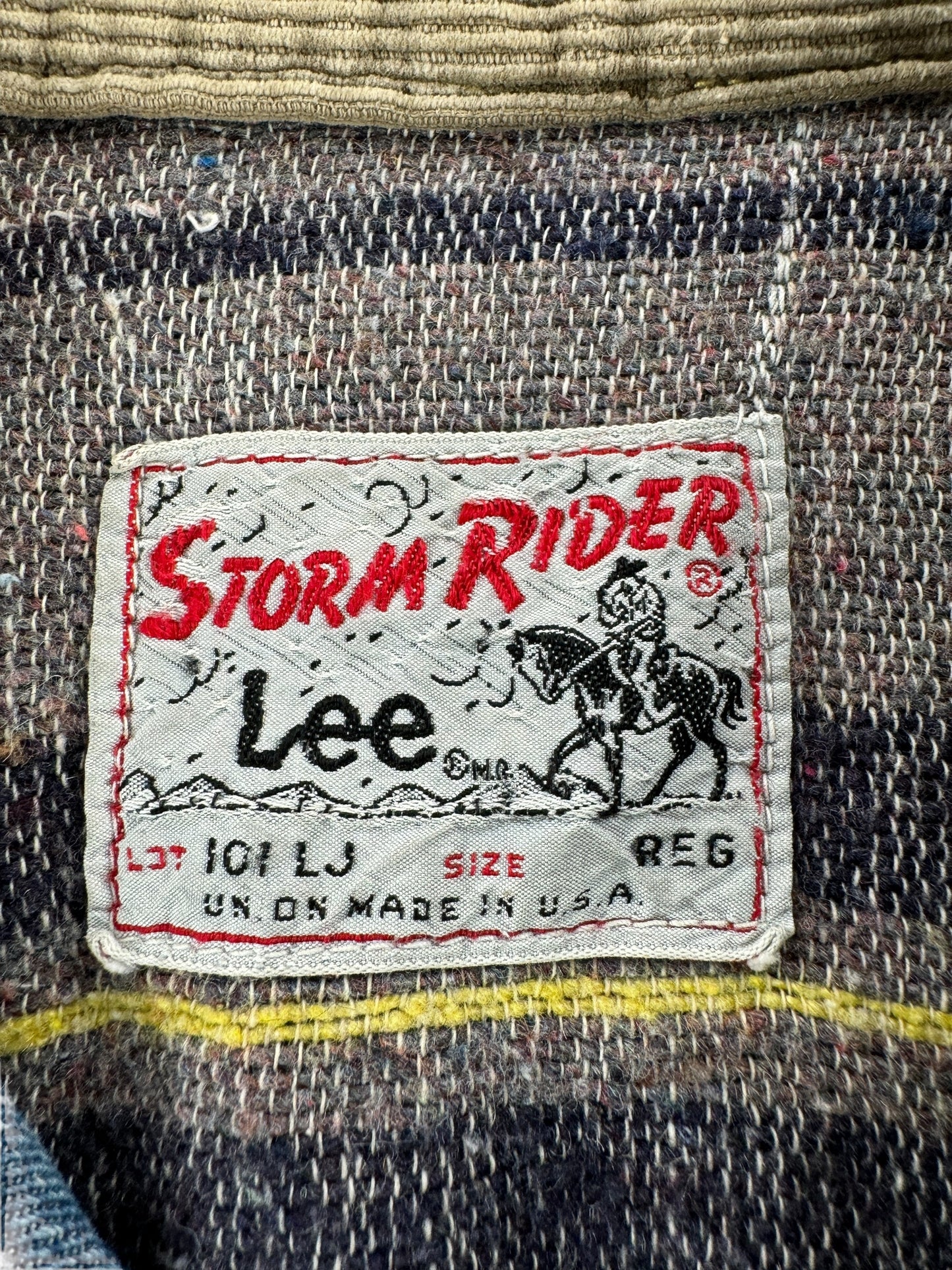 Label on Vintage Lee 101-LJ Storm Rider Jacket SZ XXL